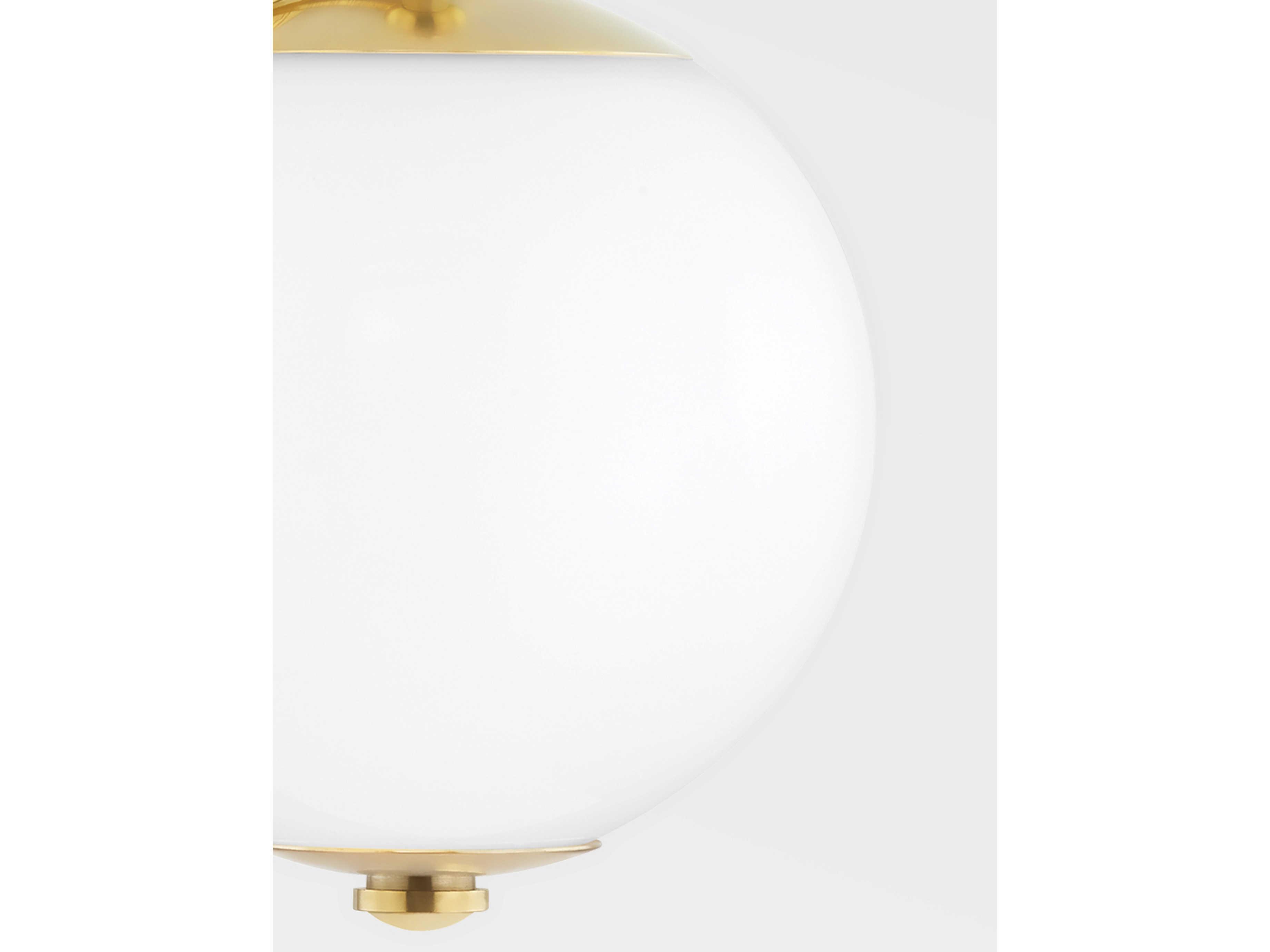 Hudson Valley Sphere 1-Light Aged Brass Clear Glass Wall Sconce