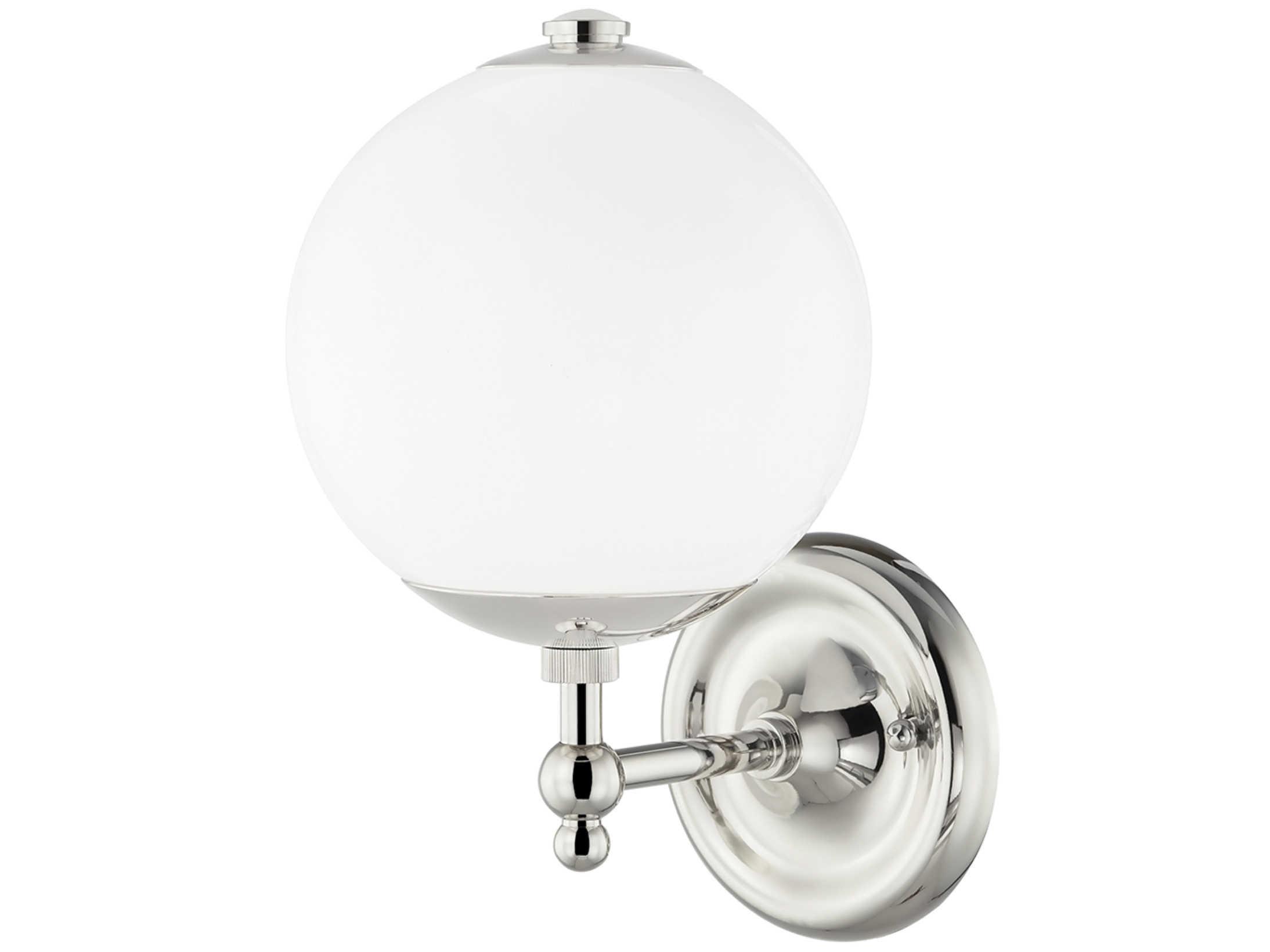 Hudson Valley Sphere 1-Light Polished Nickel Clear Glass Wall Sconce