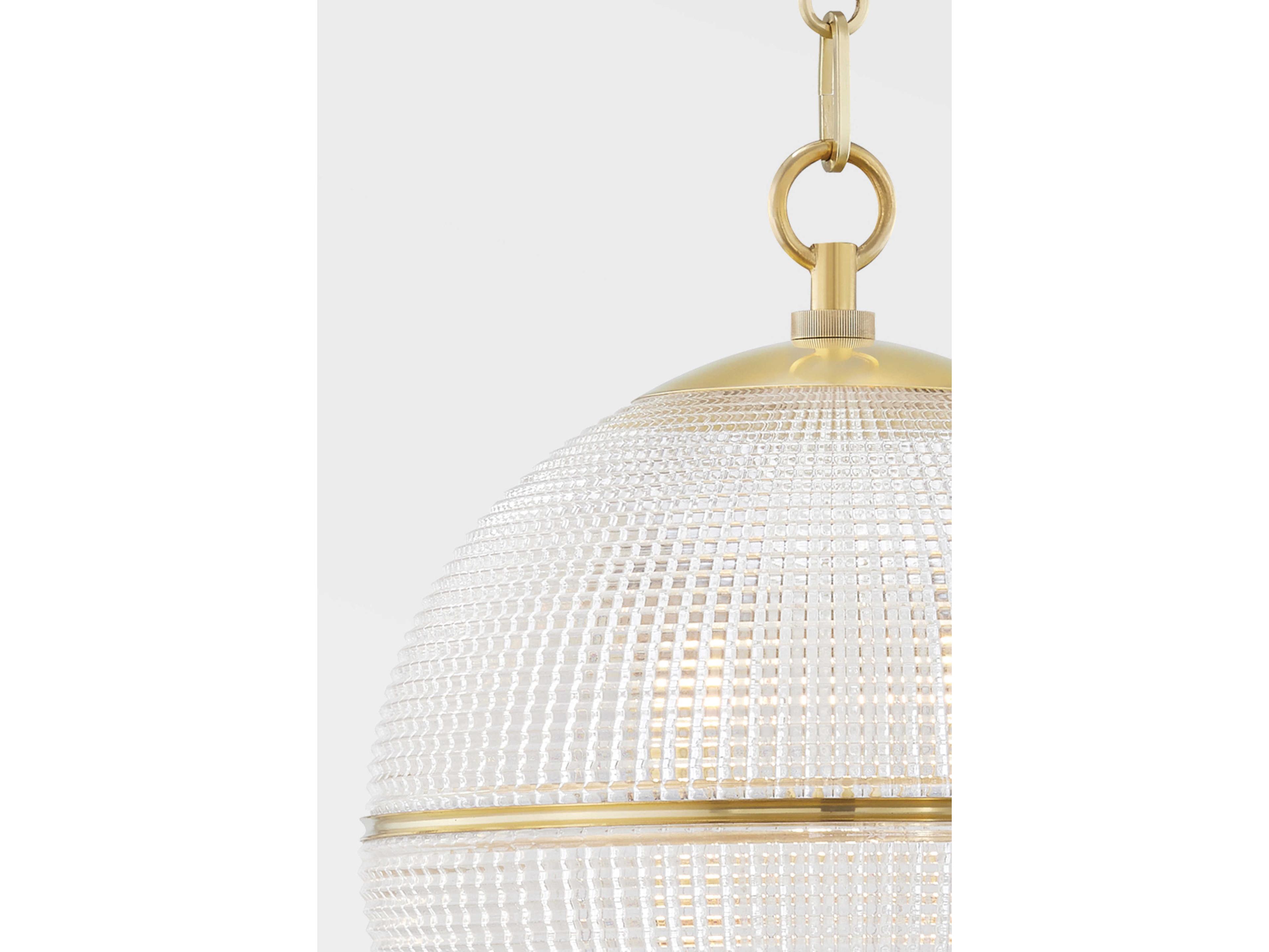 Hudson Valley Sphere 1-Light Aged Brass Clear Glass Globe Pendant