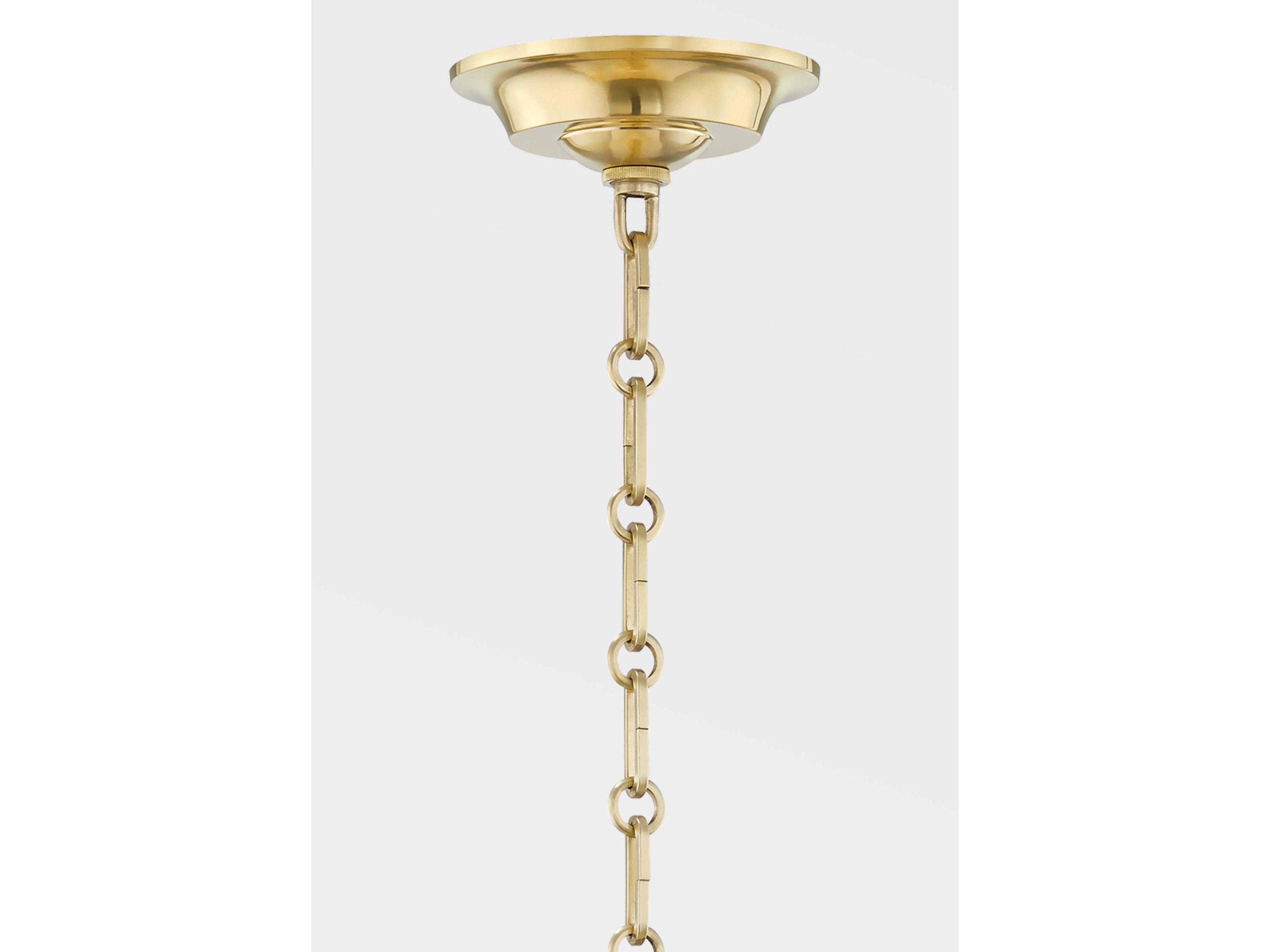 Hudson Valley Sphere 1-Light Aged Brass Clear Glass Globe Pendant