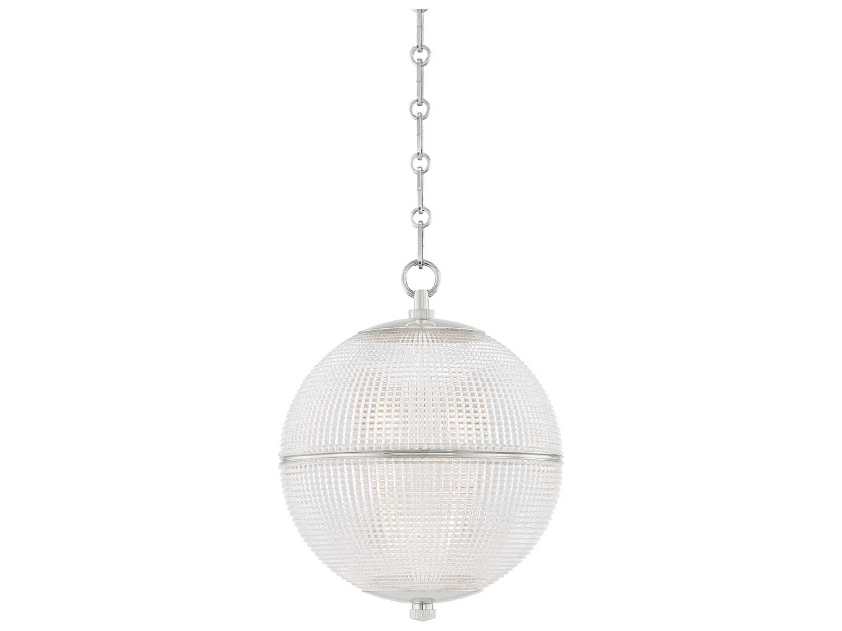 Hudson Valley Sphere 1-Light Polished Nickel Clear Glass Globe Pendant