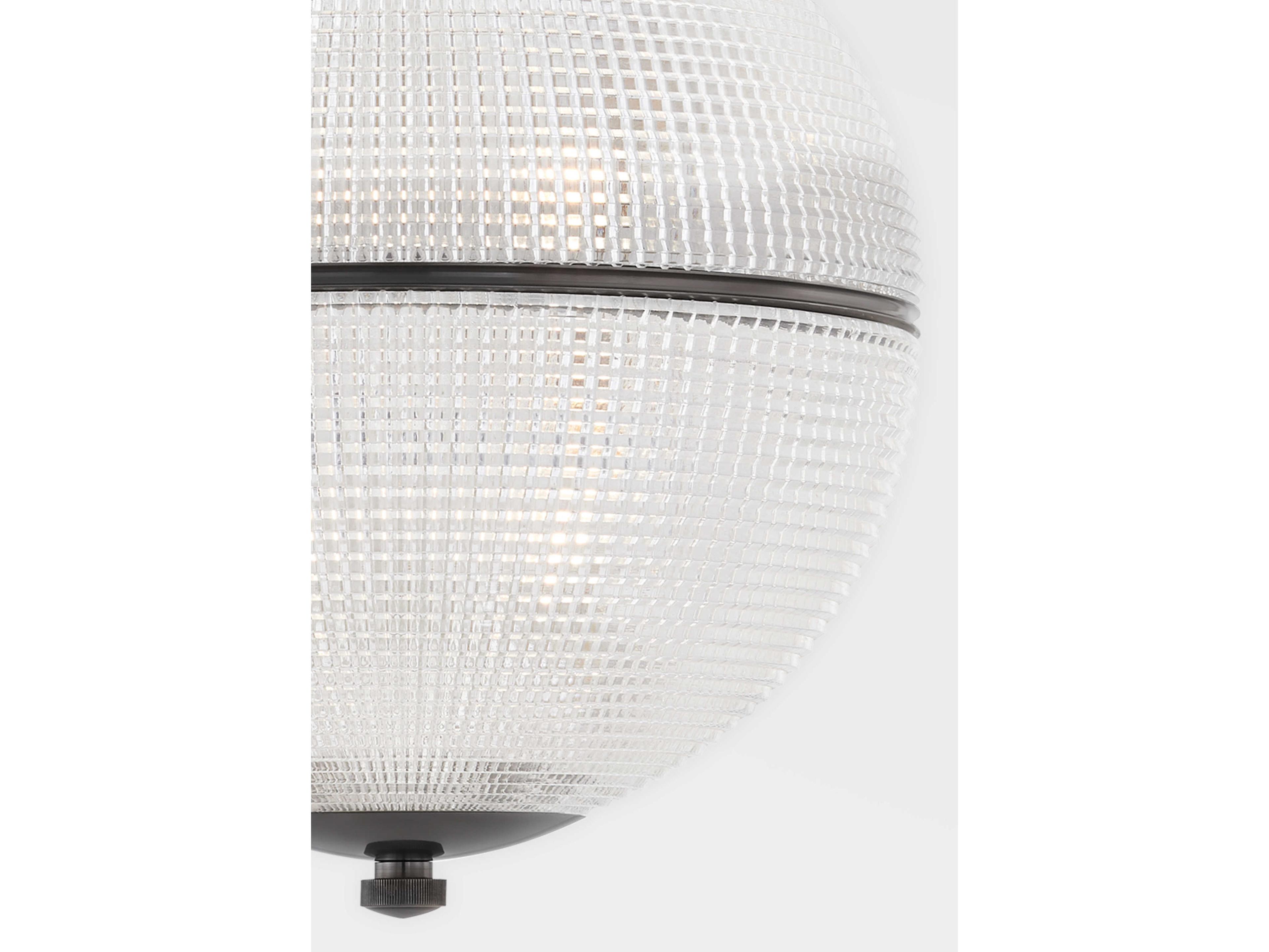 Hudson Valley Sphere 1-Light Distressed Bronze Clear Glass Globe Pendant