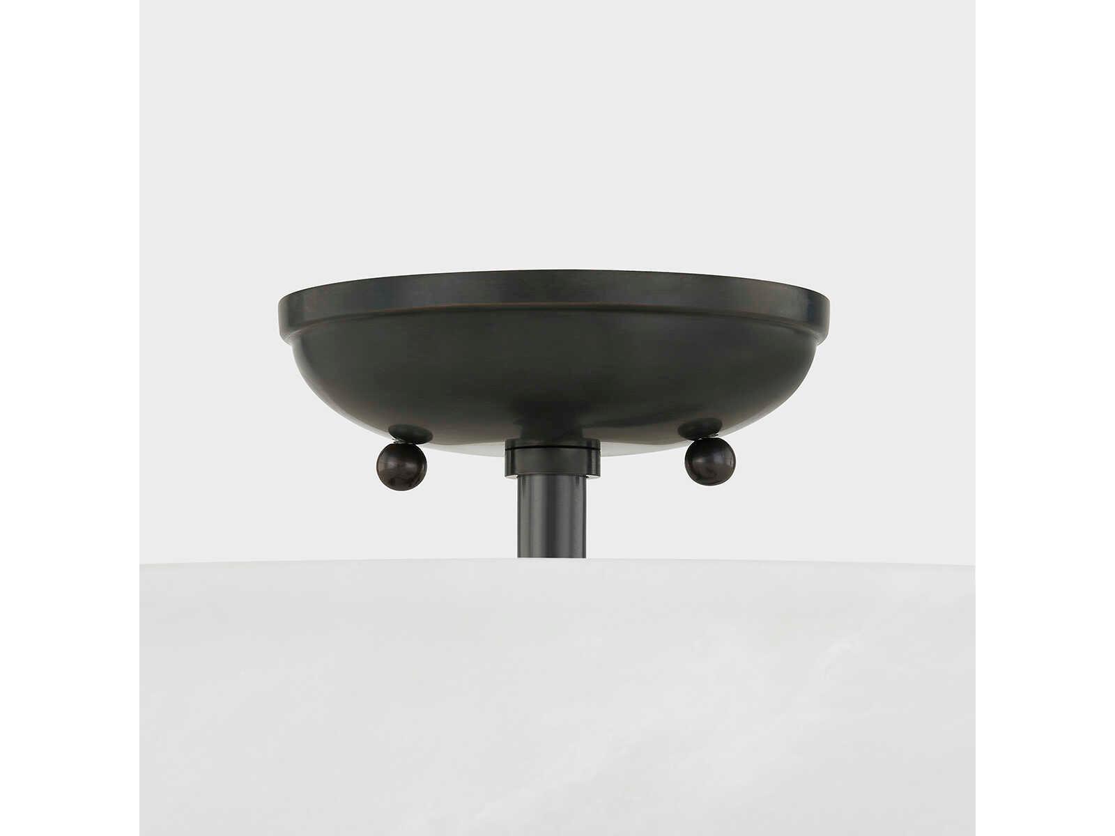 Hudson Valley Somerset 3-Light Distressed Bronze Glass Bowl Semi Flush Mount