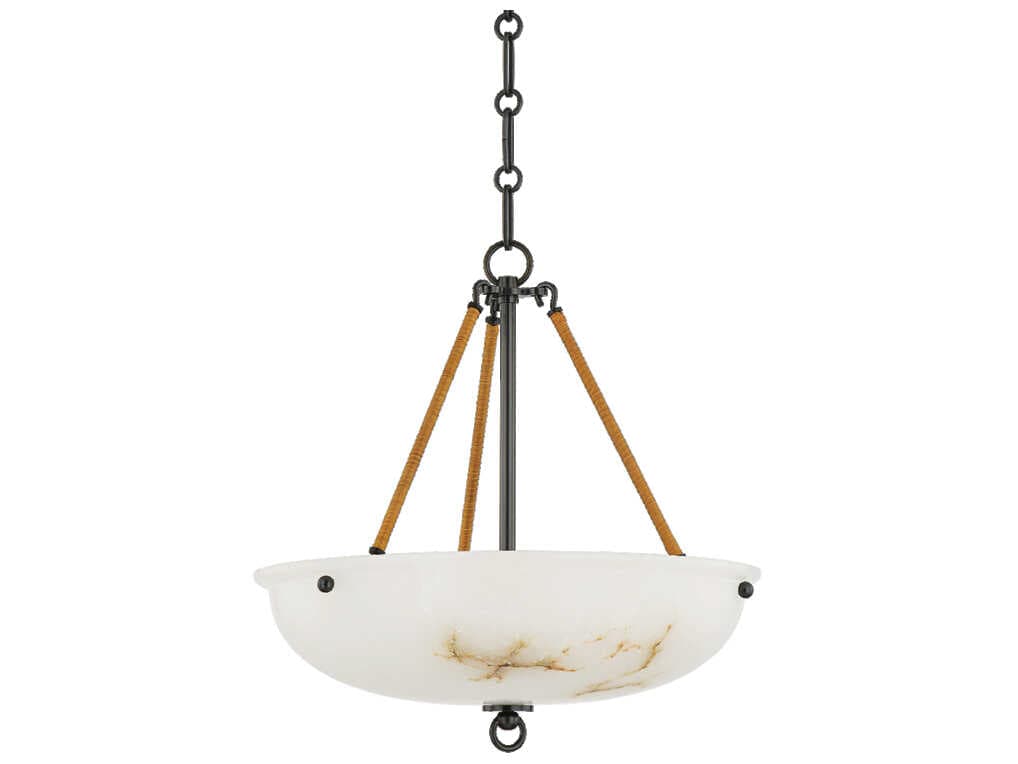 Hudson Valley Somerset 3-Light Distressed Bronze Glass Bowl Pendant