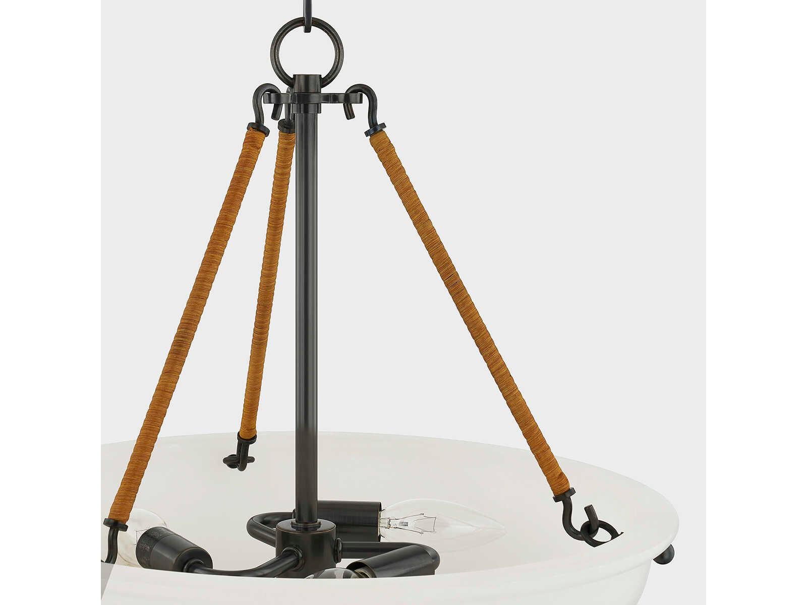 Hudson Valley Somerset 3-Light Distressed Bronze Glass Bowl Pendant