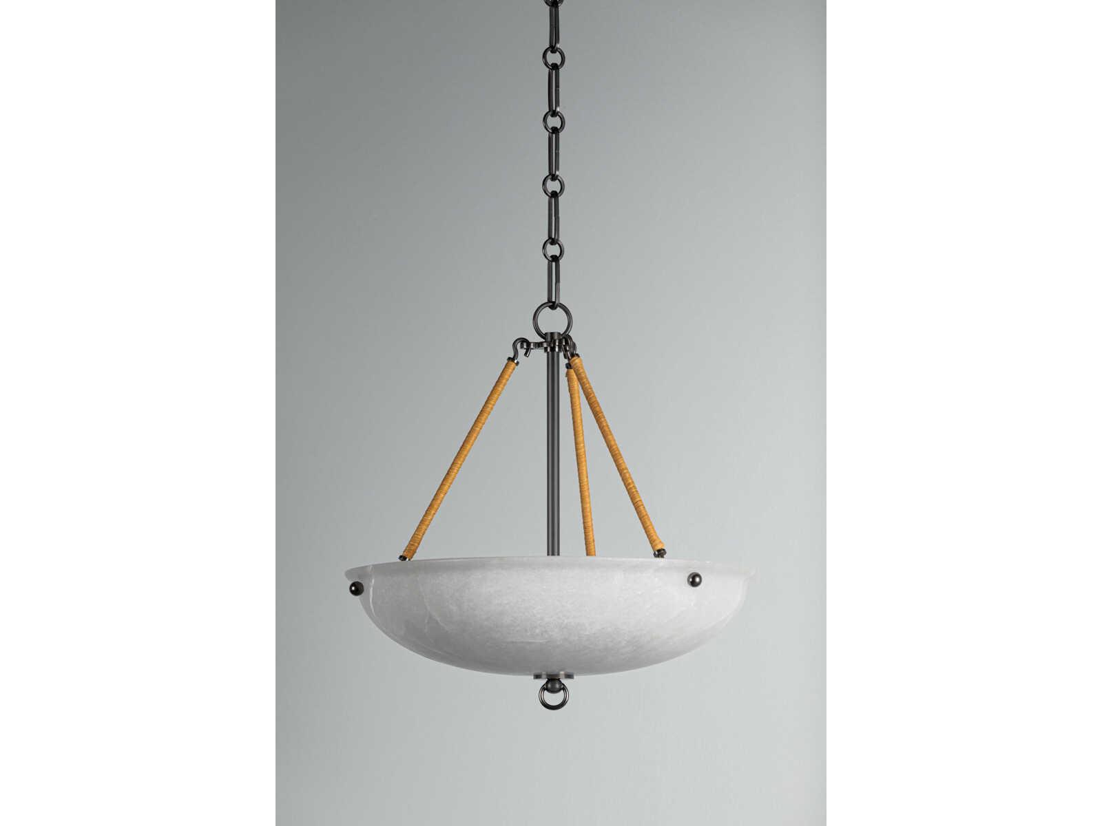 Hudson Valley Somerset 3-Light Distressed Bronze Glass Bowl Pendant