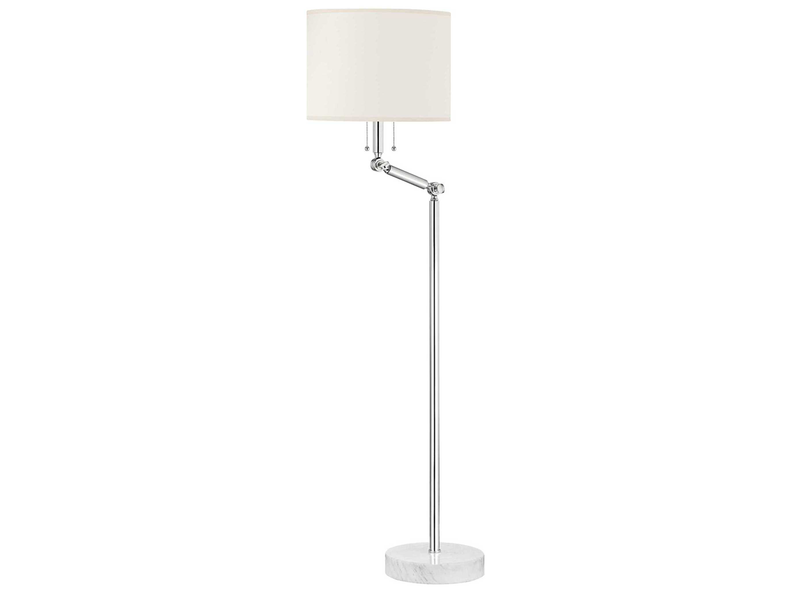 Hudson Valley Essex Polished Nickel White Floor Lamp