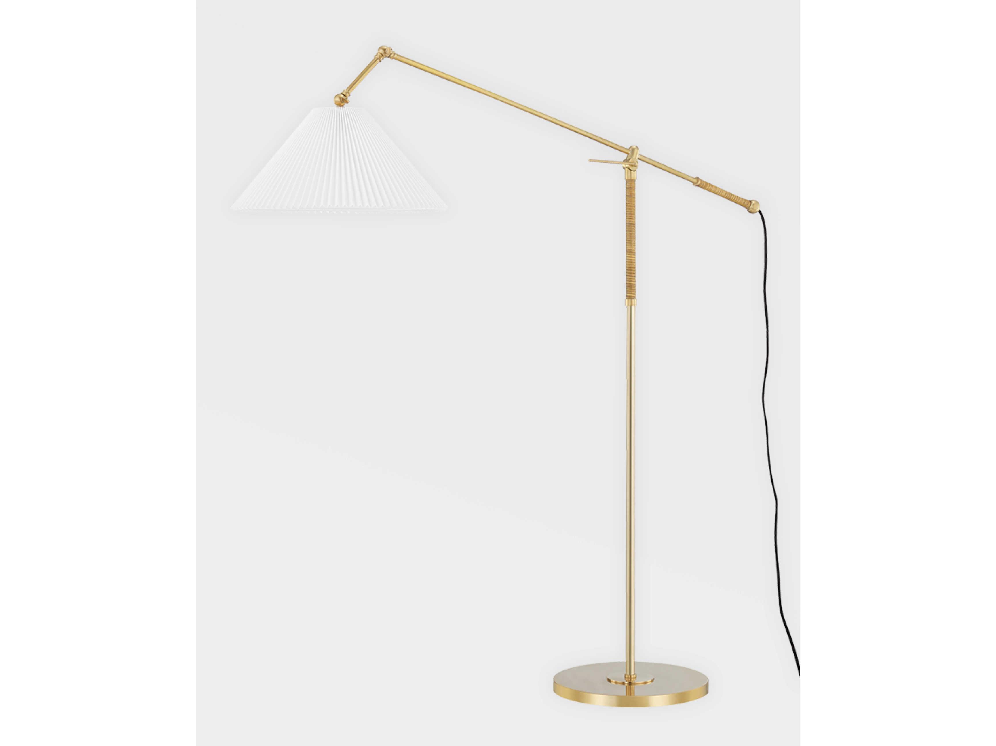 Hudson Valley Dorset Aged Brass Cream Floor Lamp
