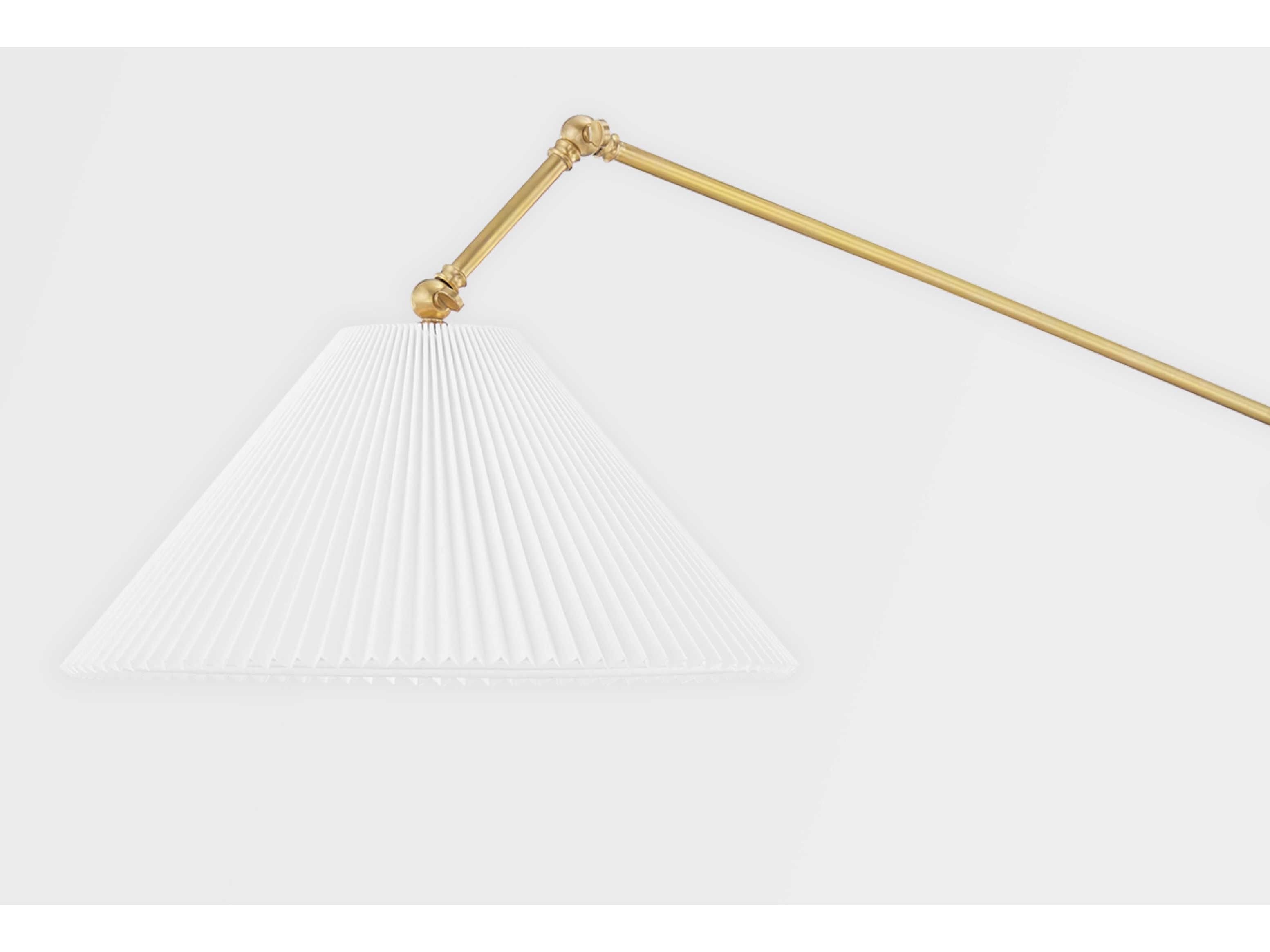 Hudson Valley Dorset Aged Brass Cream Floor Lamp