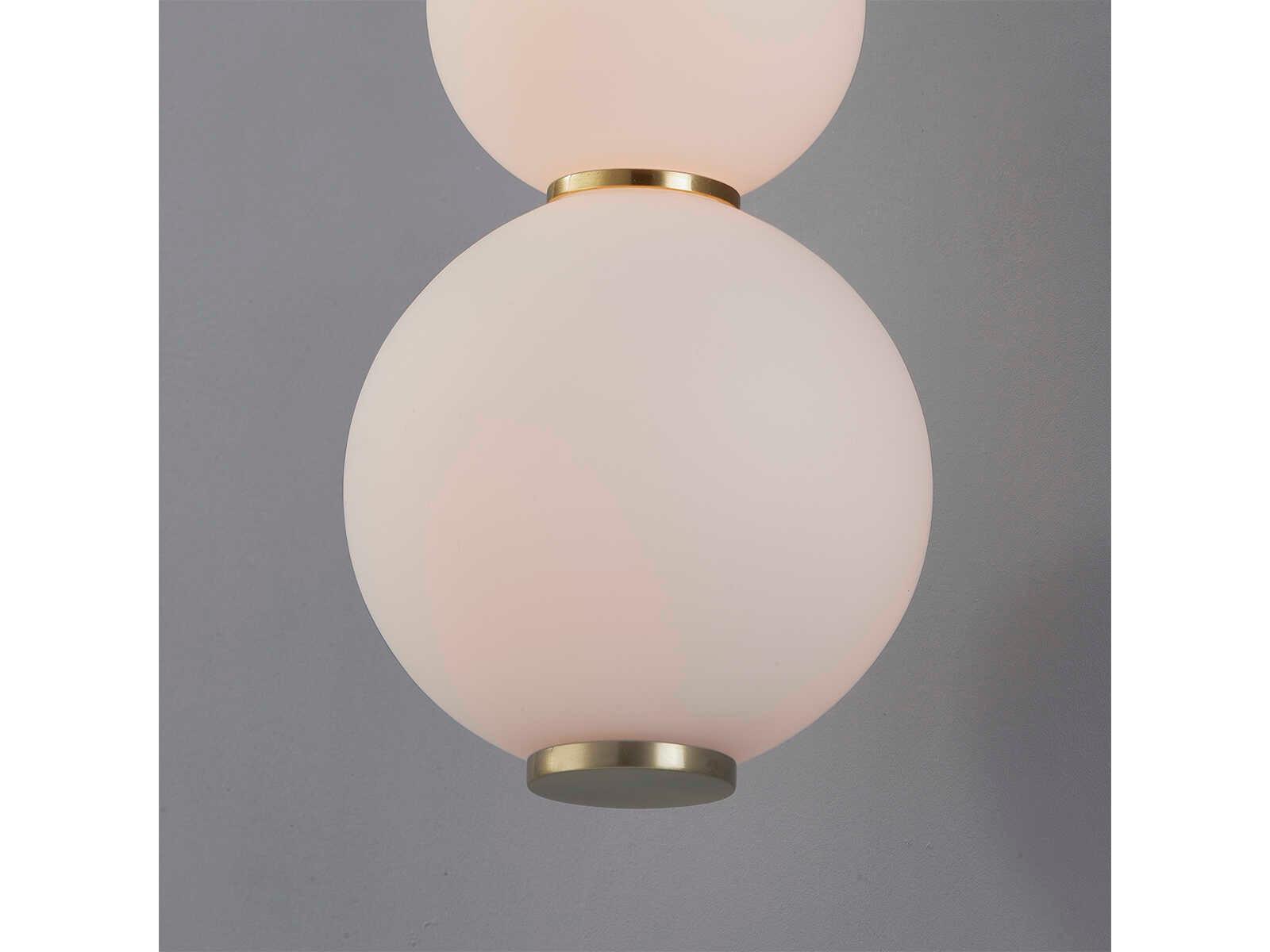 Hudson Valley Perrin 1-Light Aged Brass White Glass LED Wall Sconce