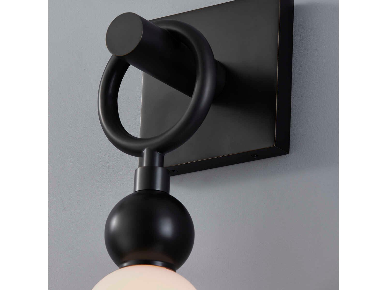 Hudson Valley Perrin 1-Light Black Brass Glass LED Wall Sconce