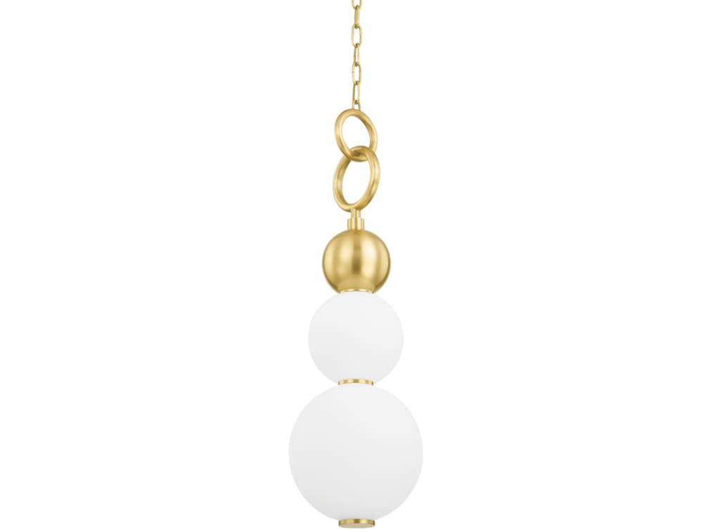 Hudson Valley Perrin 1-Light Aged Brass White Glass LED Globe Mini Pendant