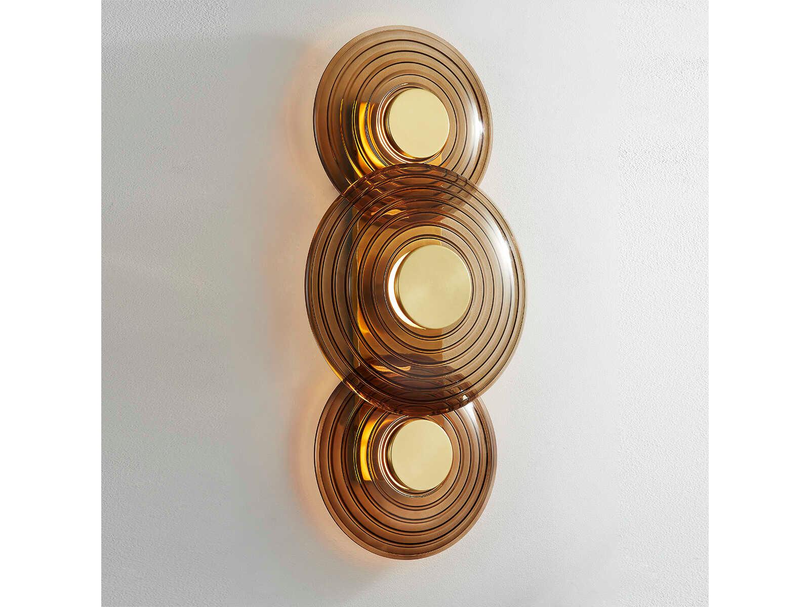 Hudson Valley Griston 3-Light Aged Brass Glass LED Wall Sconce