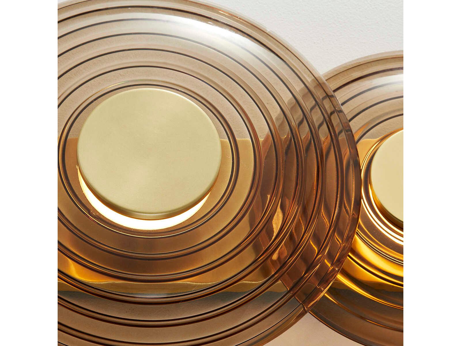 Hudson Valley Griston 3-Light Aged Brass Glass LED Wall Sconce