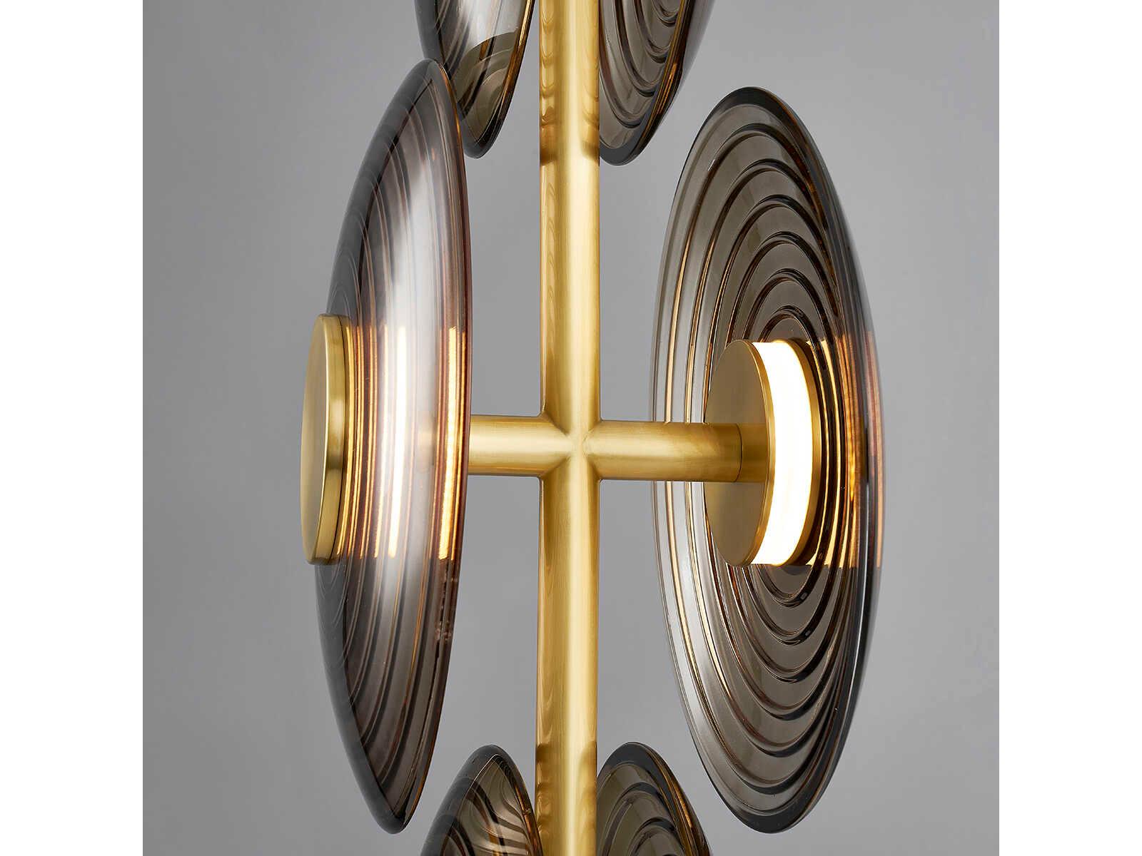 Hudson Valley Griston 6-Light Aged Brass Glass LED Round Mini Pendant