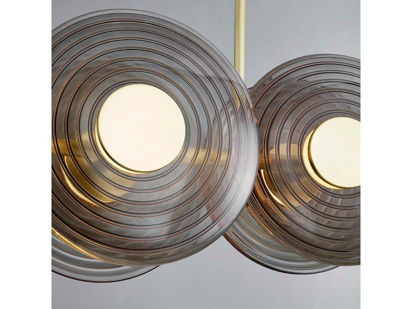 Hudson Valley Griston 10-Light Aged Brass Glass LED Round Island Pendant