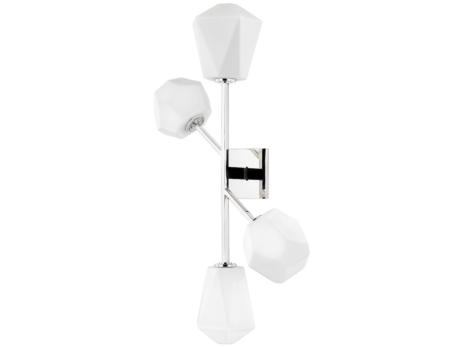 Hudson Valley Tring 4-Light Polished Nickel White Glass LED Wall Sconce