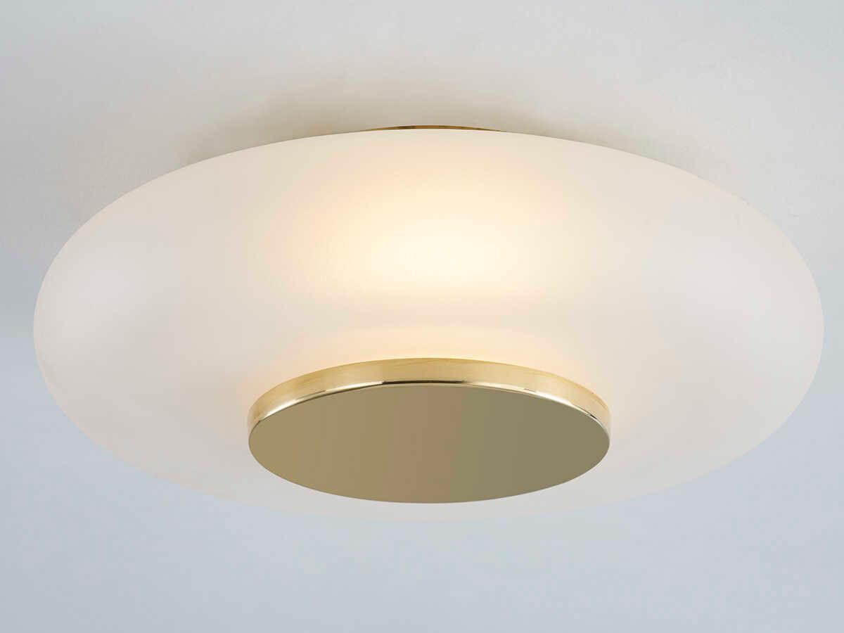 Hudson Valley Blyford 1-Light Aged Brass Glass LED Round Flush Mount