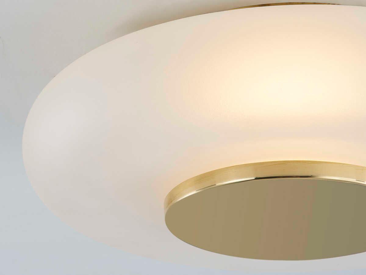Hudson Valley Blyford 1-Light Aged Brass Glass LED Round Flush Mount