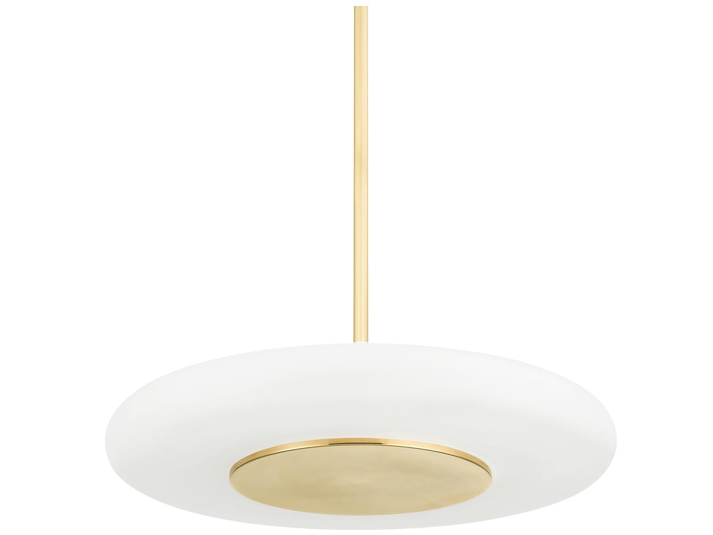 Hudson Valley Blyford 1-Light Aged Brass Glass LED Round Pendant