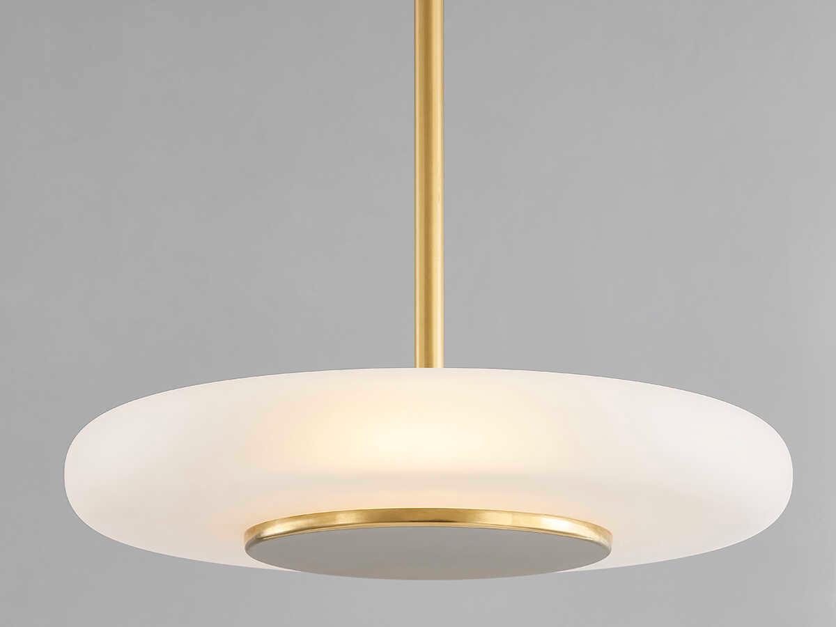 Hudson Valley Blyford 1-Light Aged Brass Glass LED Round Pendant