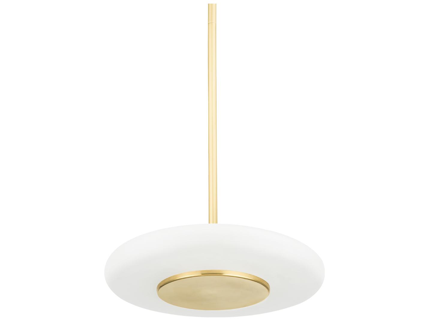 Hudson Valley Blyford 1-Light Aged Brass Glass LED Round Pendant