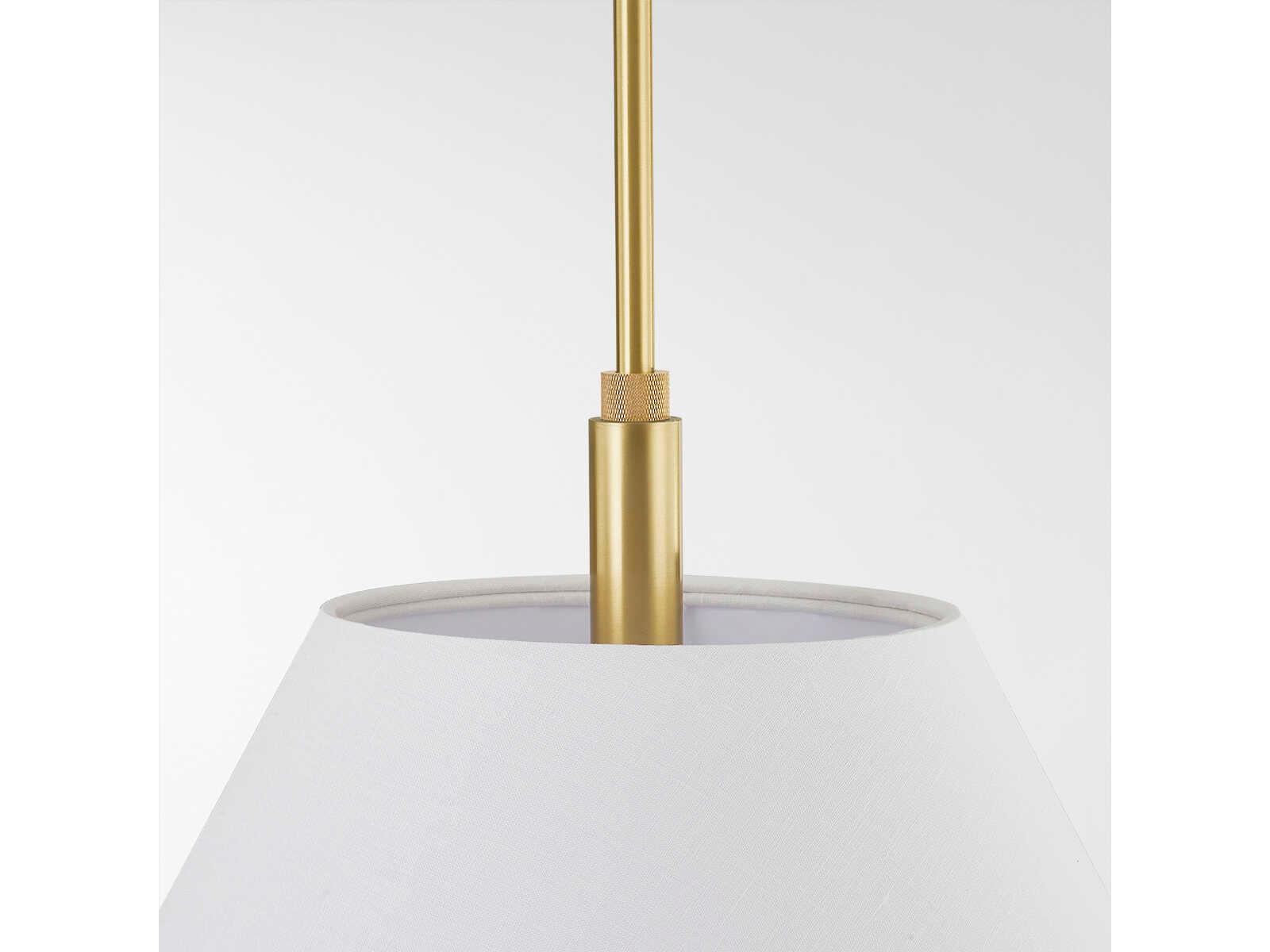 Hudson Valley Glenmoore 1-Light Aged Brass White Tiffany Empire Pendant