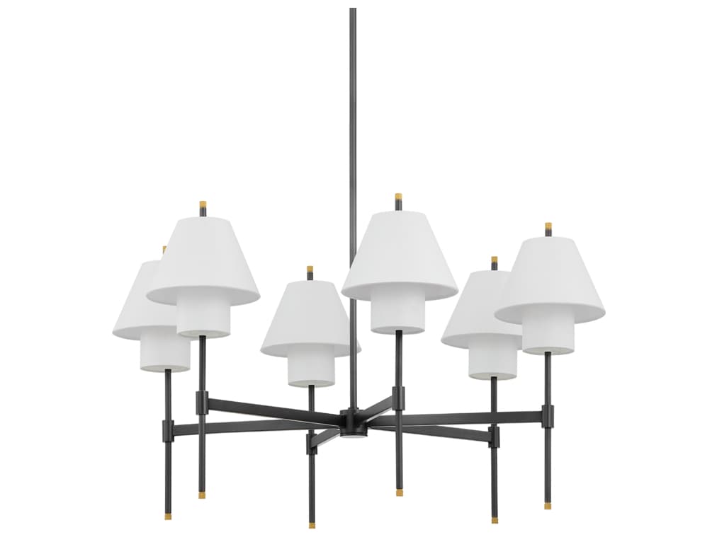 Hudson Valley Glenmoore 6-Light Aged Brass Black Empire Chandelier