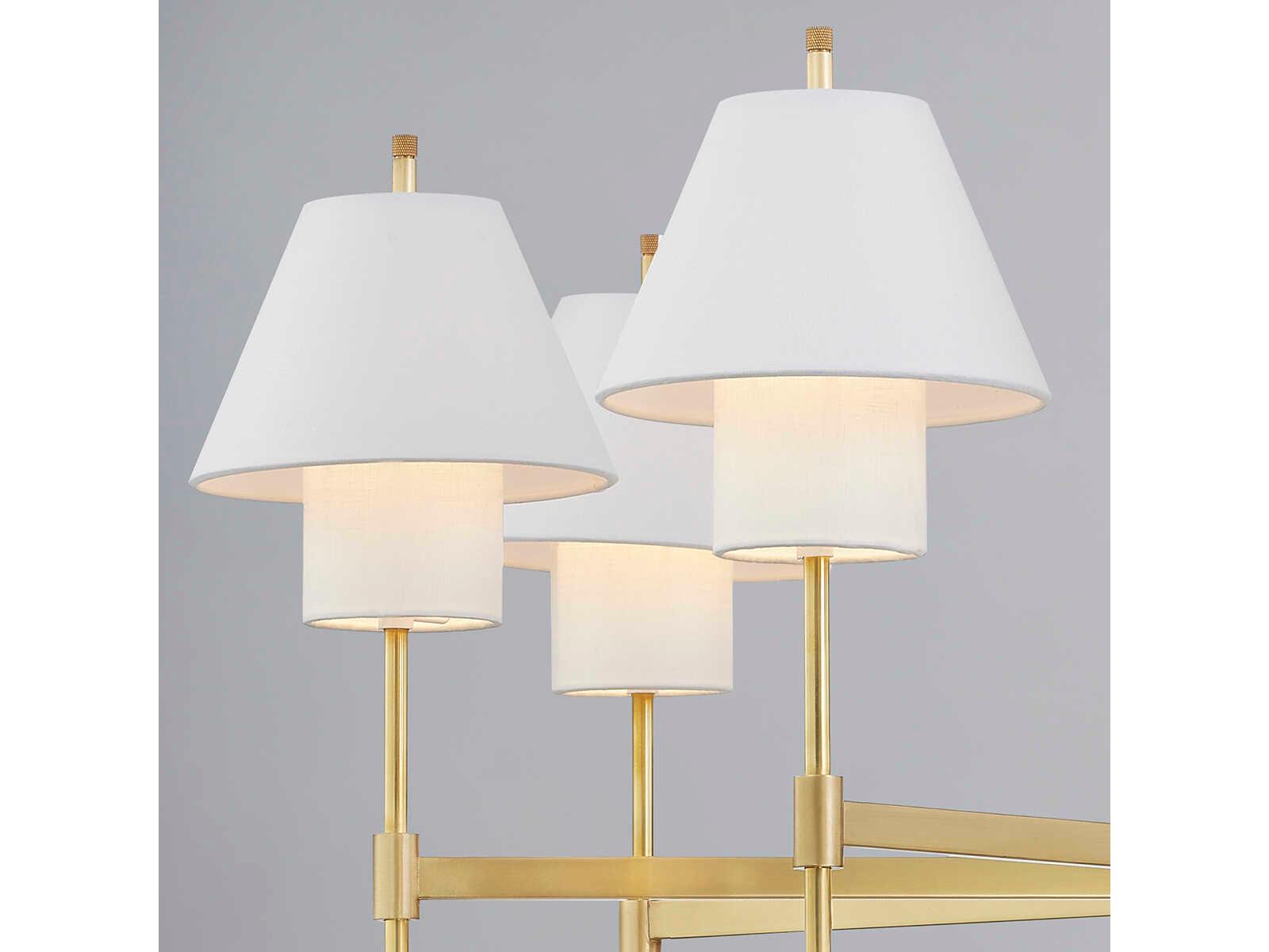 Hudson Valley Glenmoore 8-Light Aged Brass White Empire Chandelier