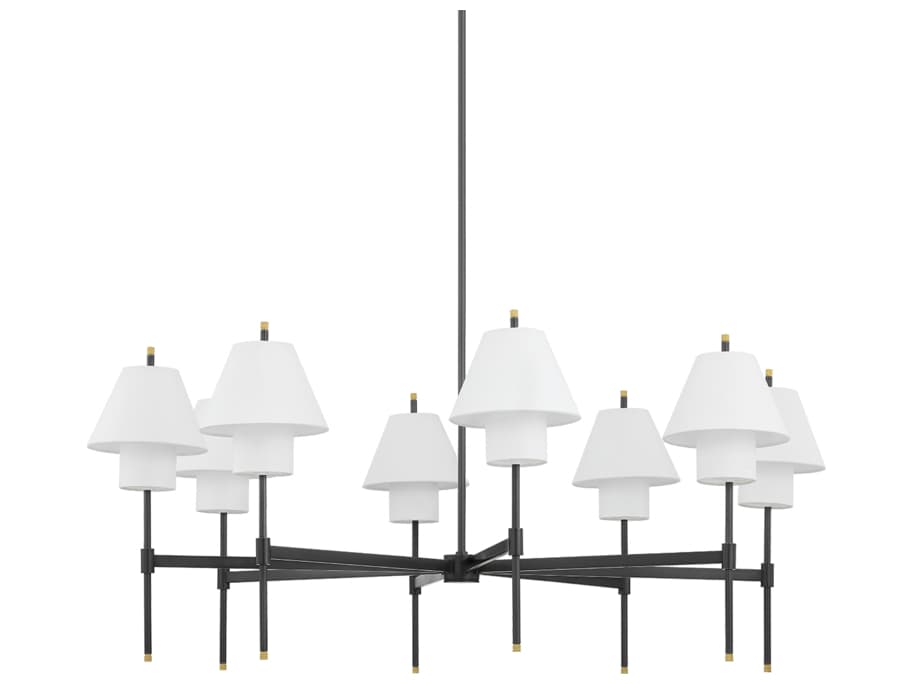Hudson Valley Glenmoore 8-Light Aged Brass Black Empire Chandelier
