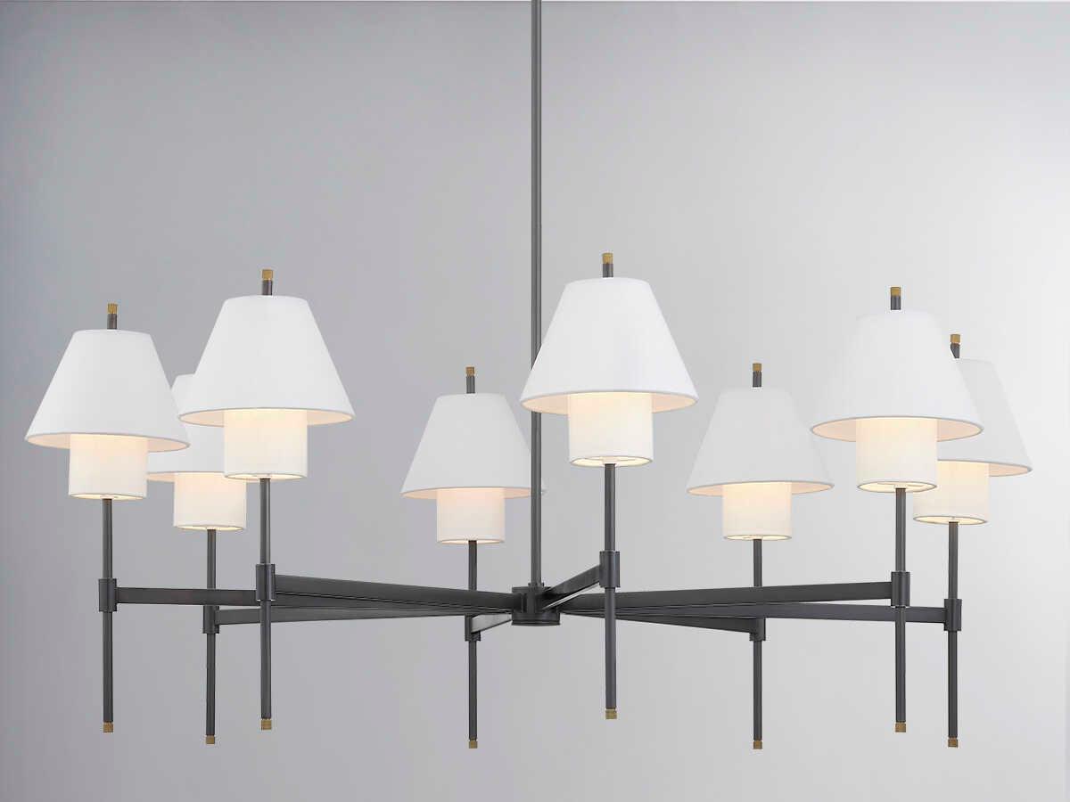 Hudson Valley Glenmoore 8-Light Aged Brass Black Empire Chandelier