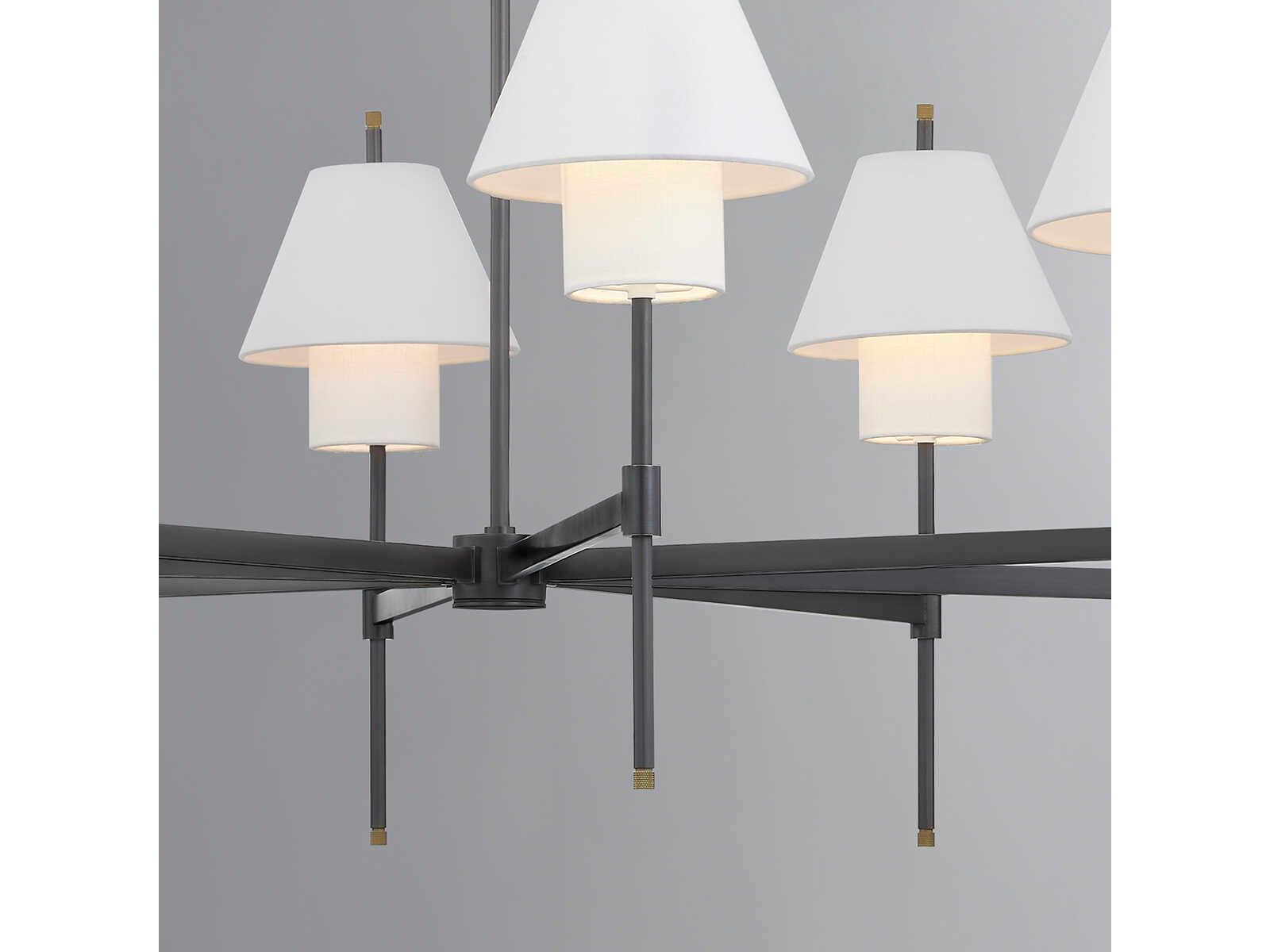 Hudson Valley Glenmoore 8-Light Aged Brass Black Empire Chandelier