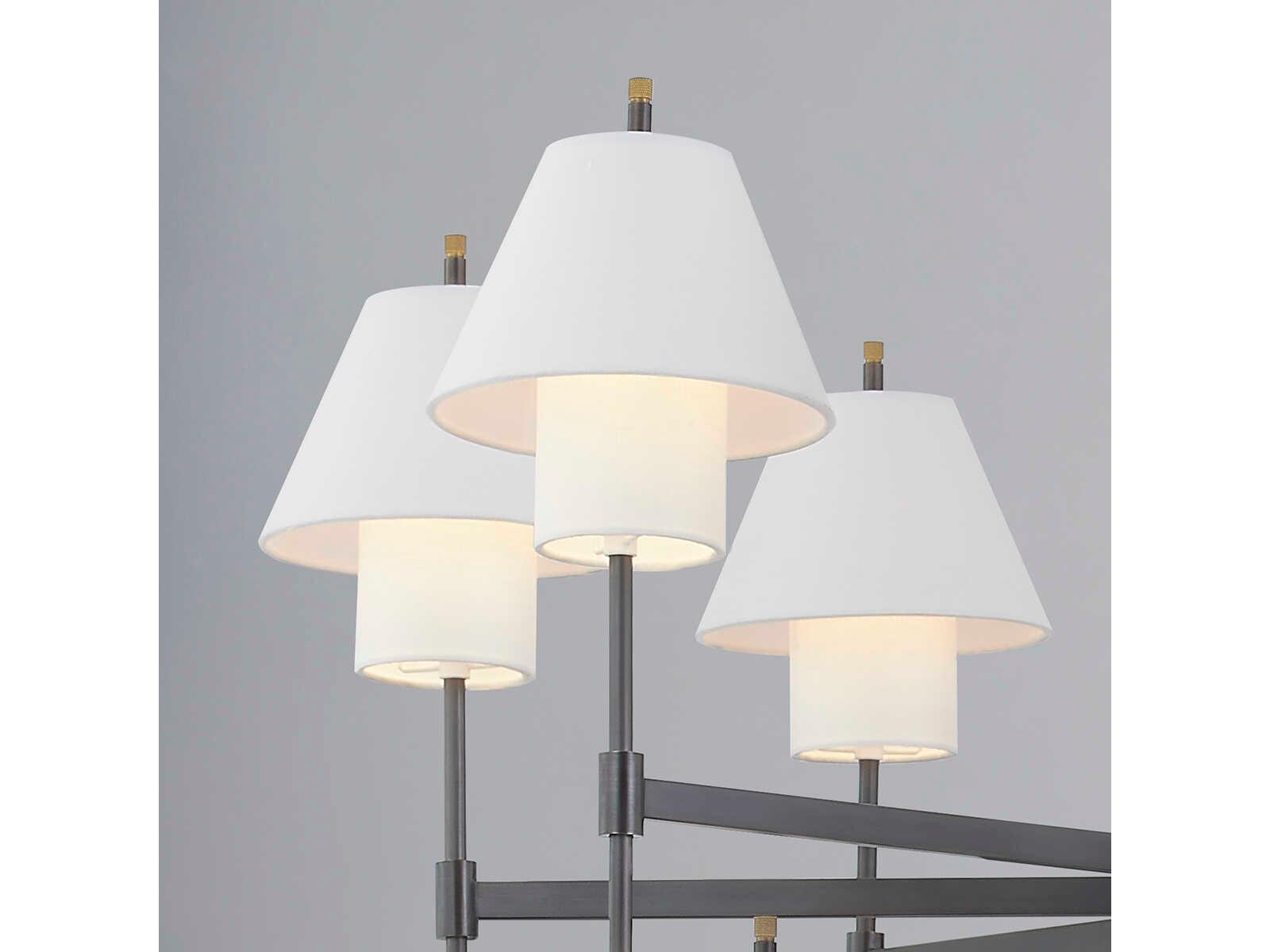 Hudson Valley Glenmoore 12-Light Aged Brass Black Empire Tiered Chandelier