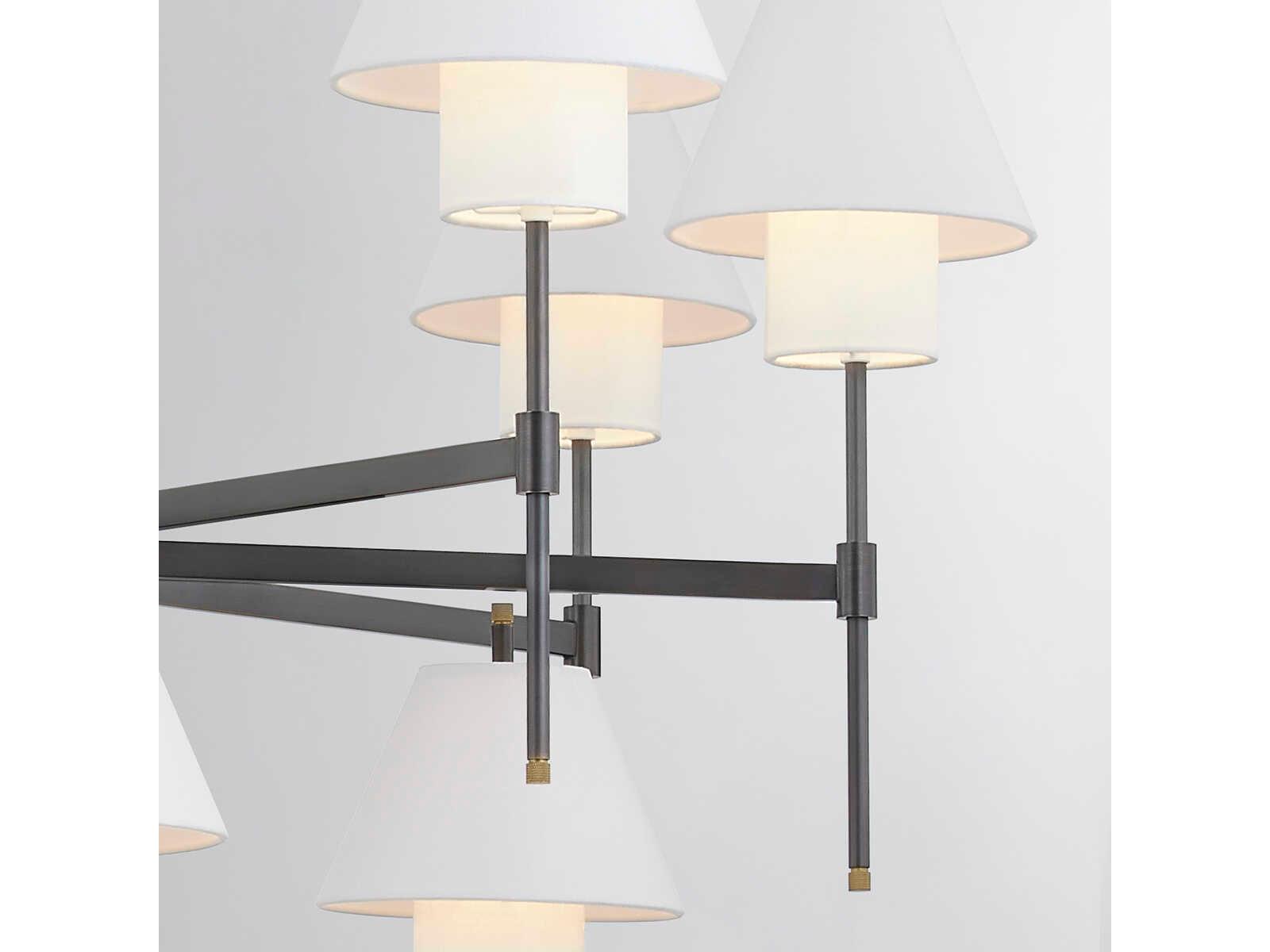 Hudson Valley Glenmoore 12-Light Aged Brass Black Empire Tiered Chandelier