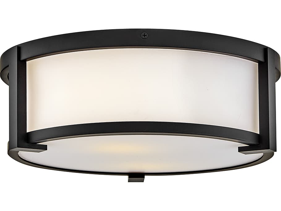 Hinkley Lowell 2-Light Black Round Flush Mount