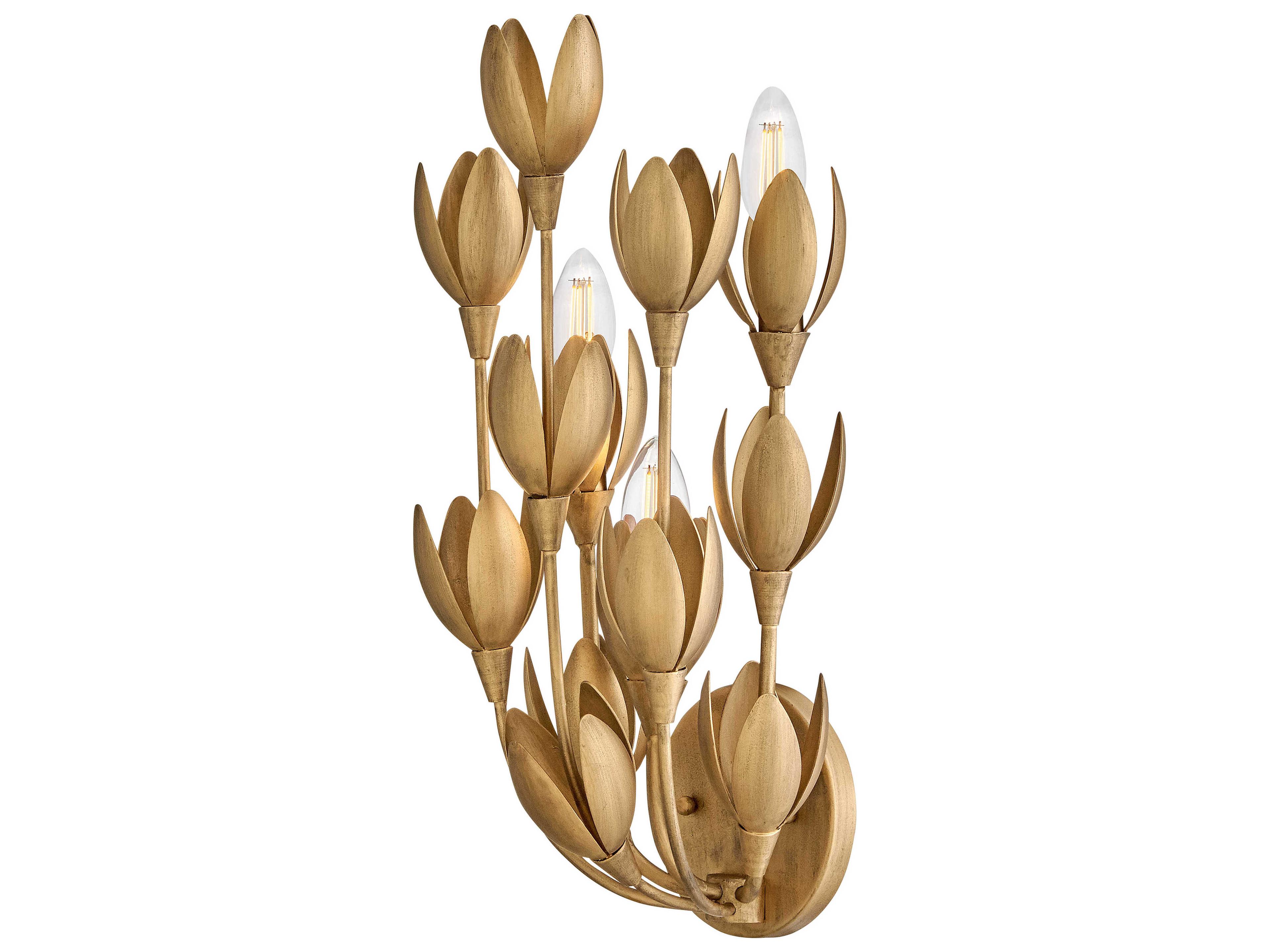 Hinkley Flora 3-Light Burnished Gold Wall Sconce