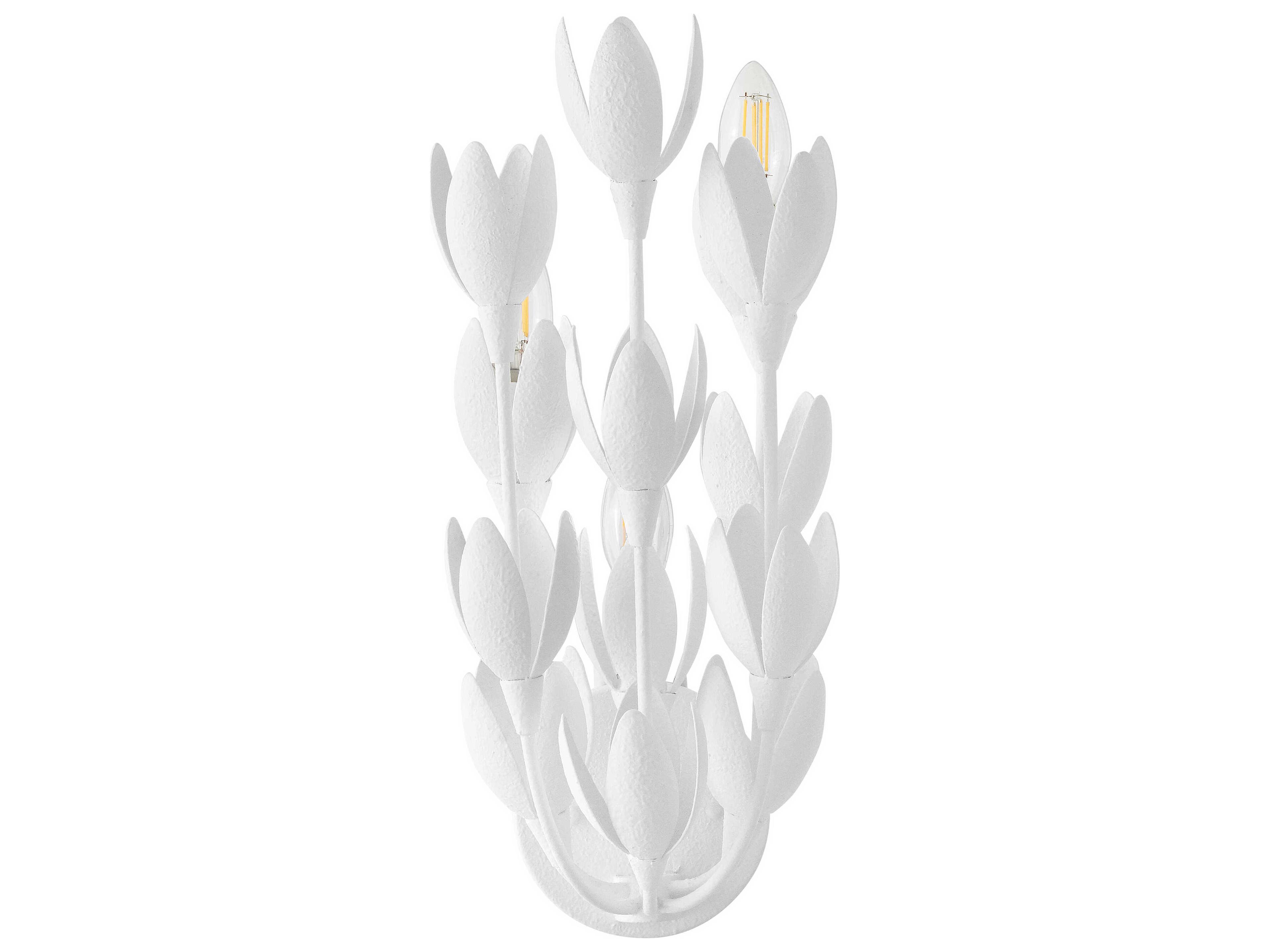 Hinkley Flora 3-Light Textured Plaster White Wall Sconce