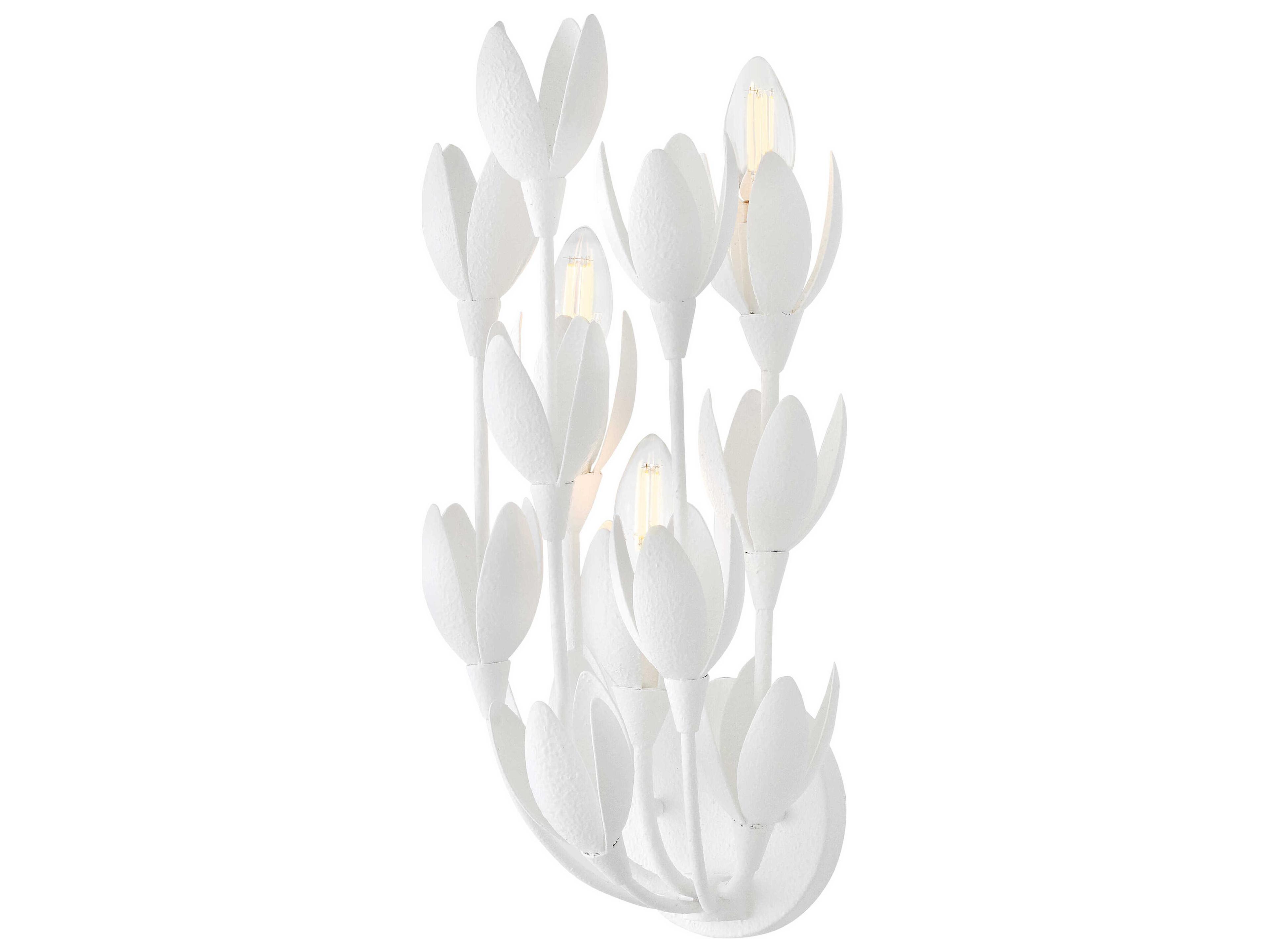 Hinkley Flora 3-Light Textured Plaster White Wall Sconce