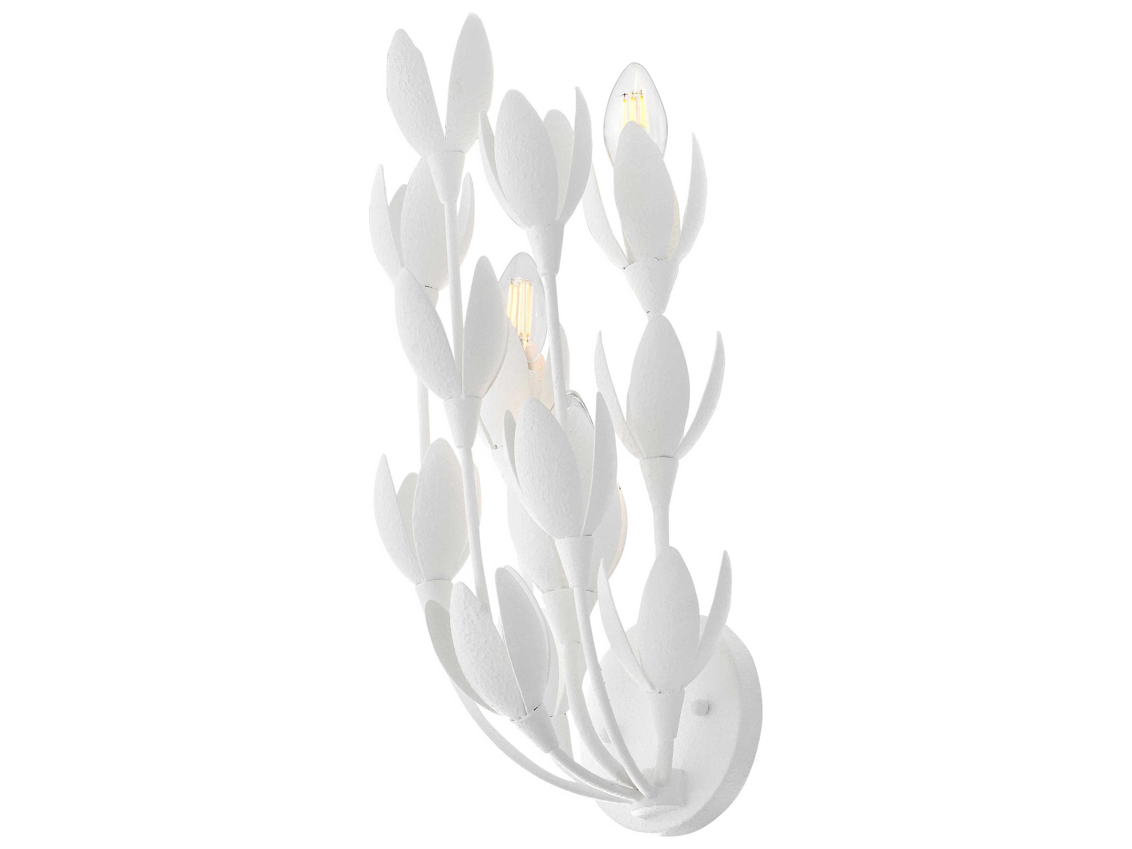 Hinkley Flora 3-Light Textured Plaster White Wall Sconce