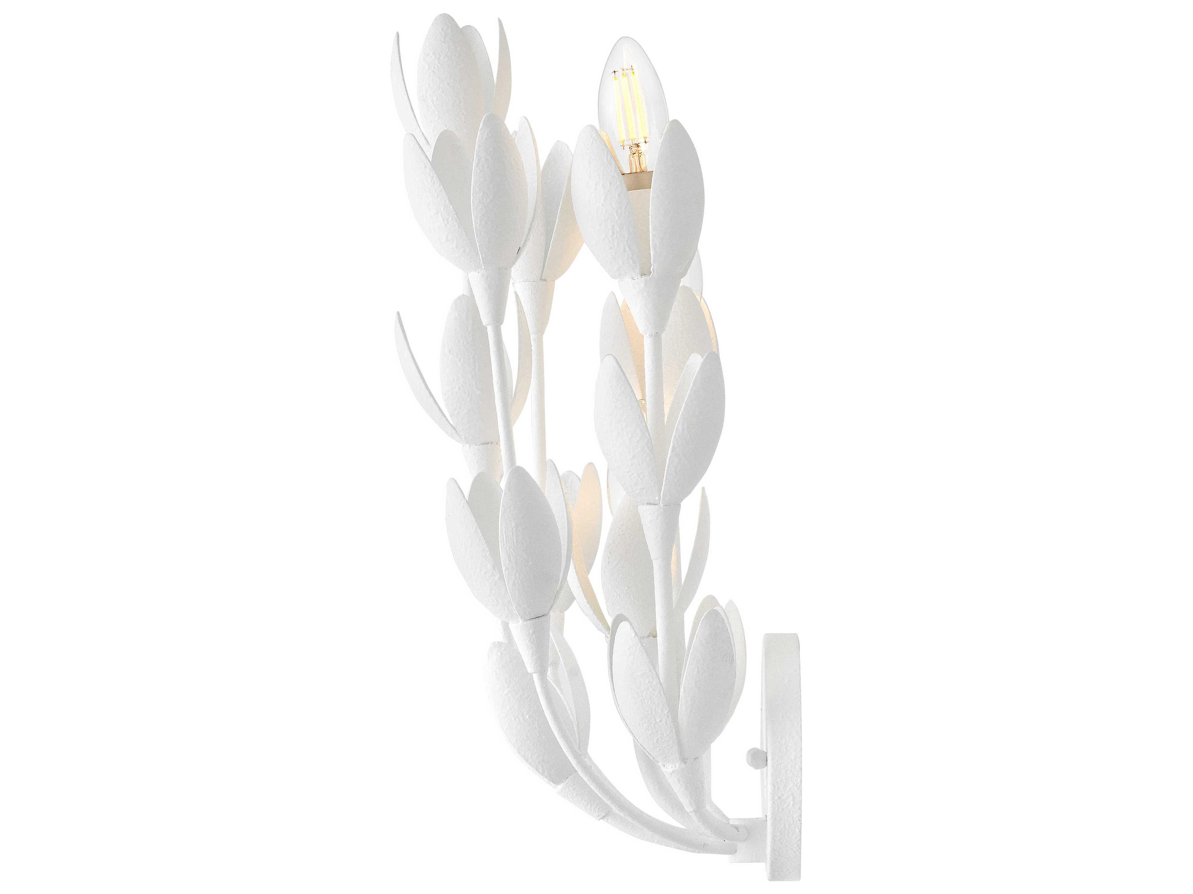 Hinkley Flora 3-Light Textured Plaster White Wall Sconce