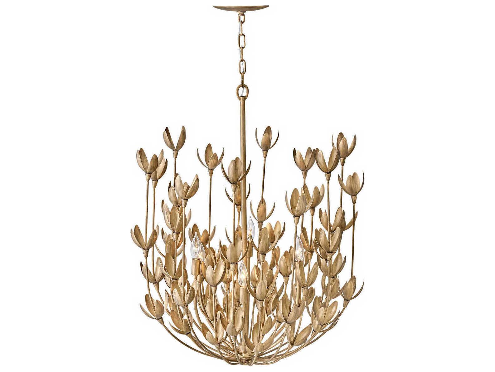 Hinkley Flora 6-Light Burnished Gold Candelabra Chandelier