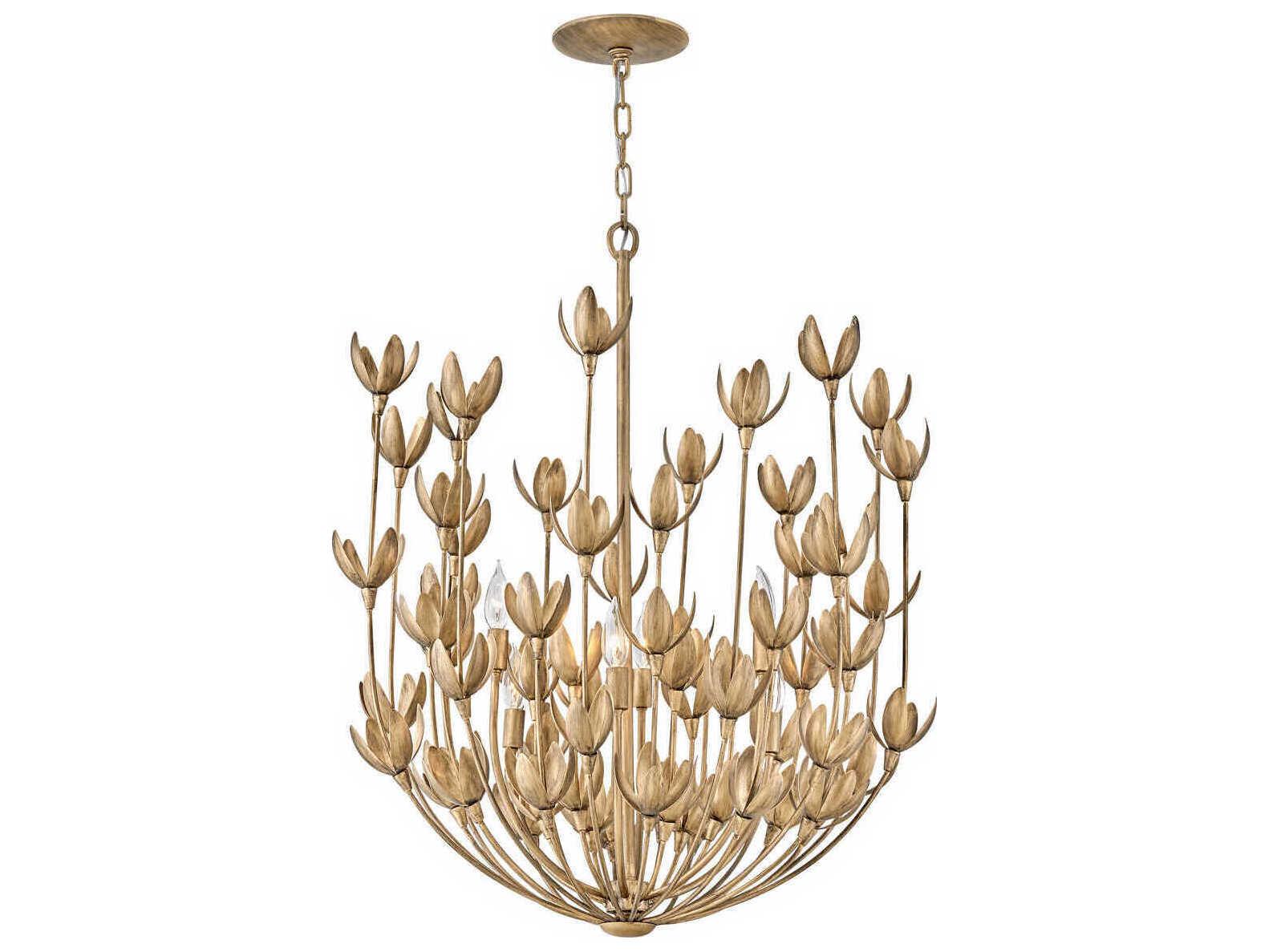 Hinkley Flora 6-Light Burnished Gold Candelabra Chandelier