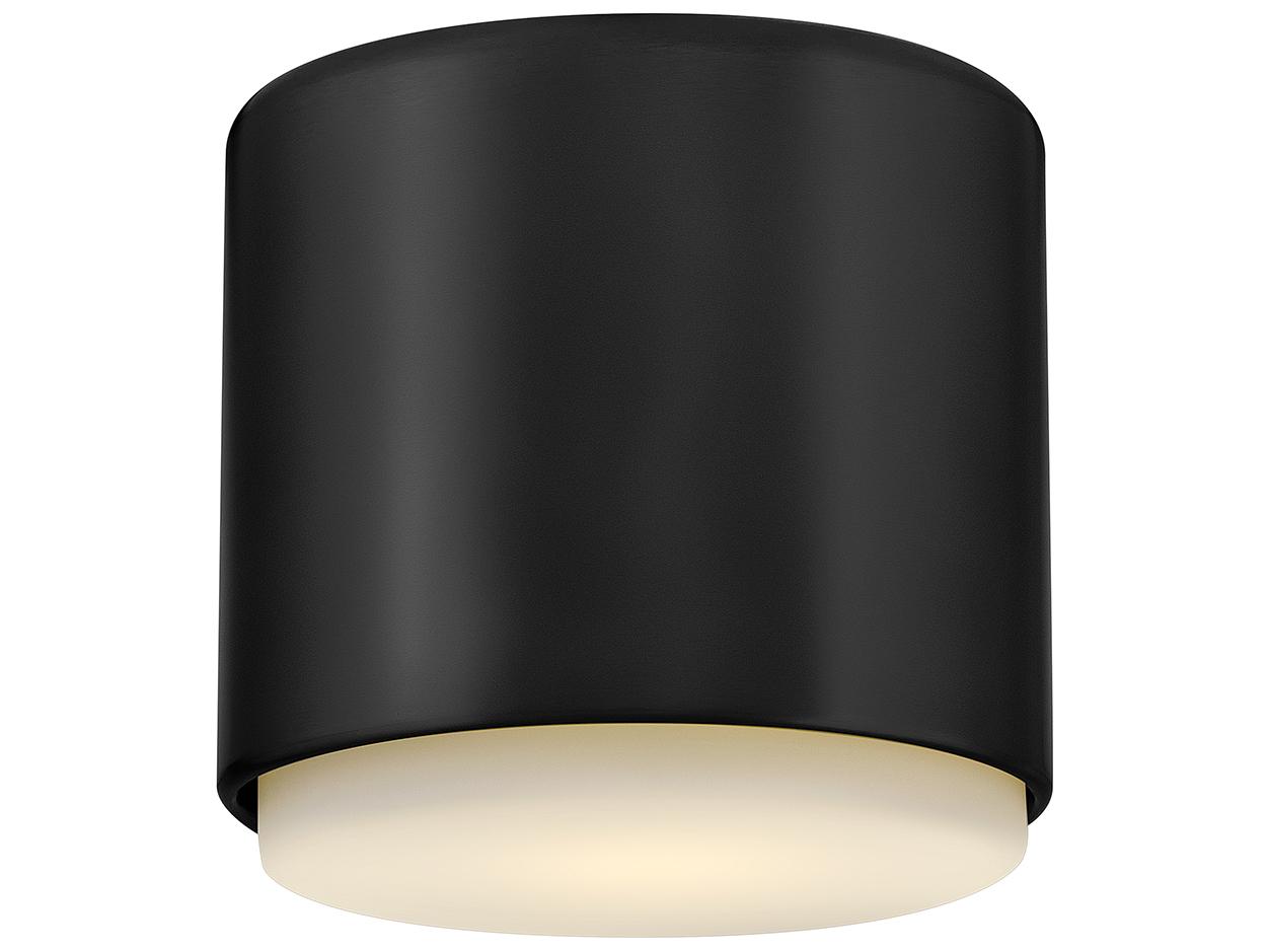 Hinkley Cedric 1-Light Black Cylinder Flush Mount