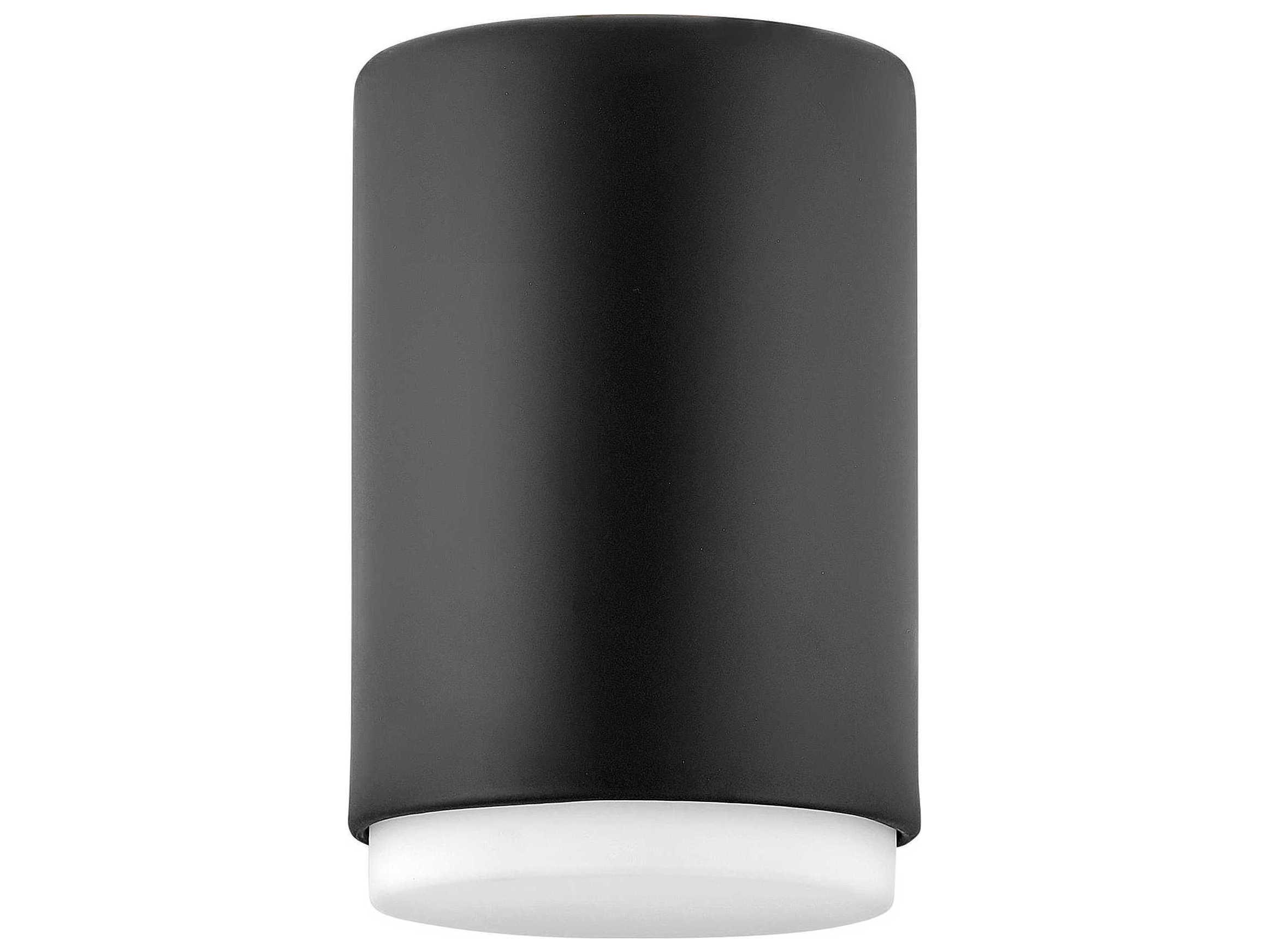 Hinkley Cedric 1-Light Black Glass Cylinder Flush Mount