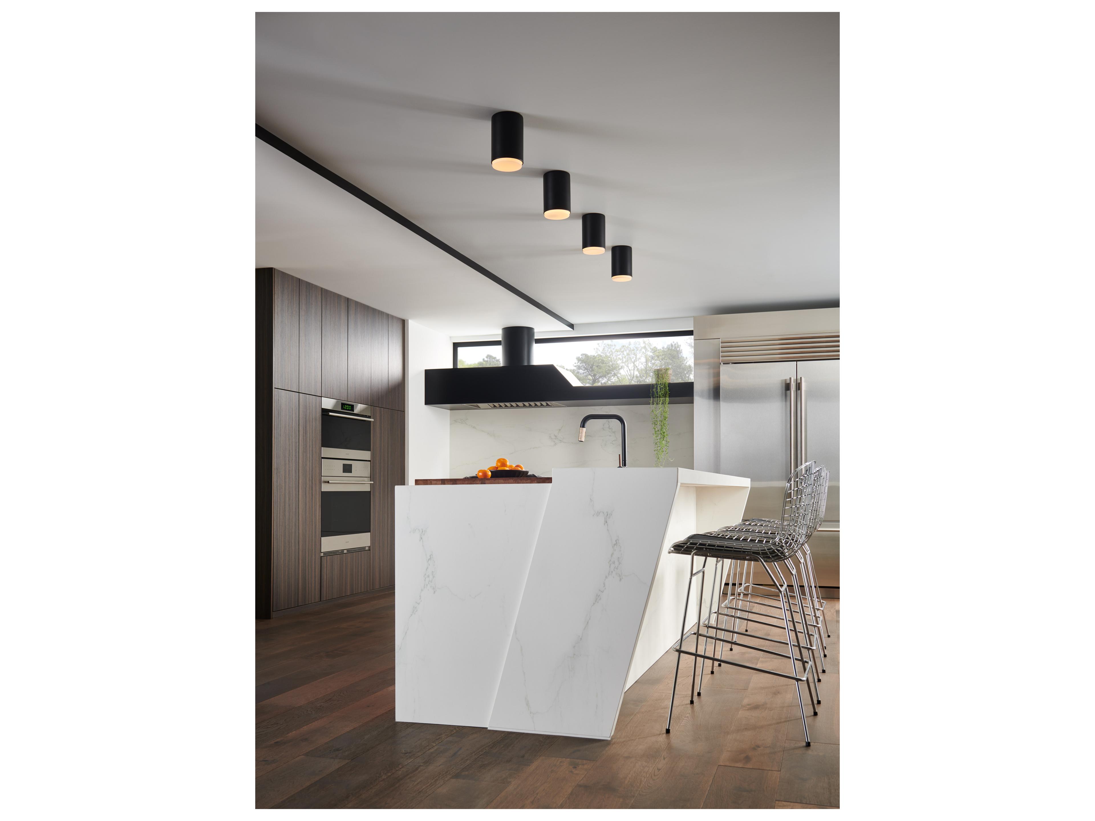 Hinkley Cedric 1-Light Black Glass Cylinder Flush Mount