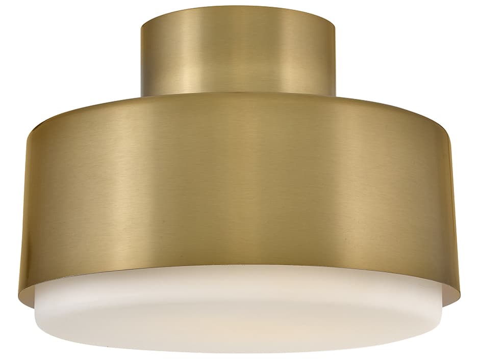 Hinkley Cedric 2-Light Lacquered Brass Round Semi Flush Mount
