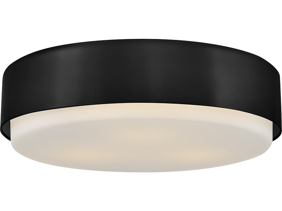 Hinkley Cedric 3-Light Black Round Flush Mount