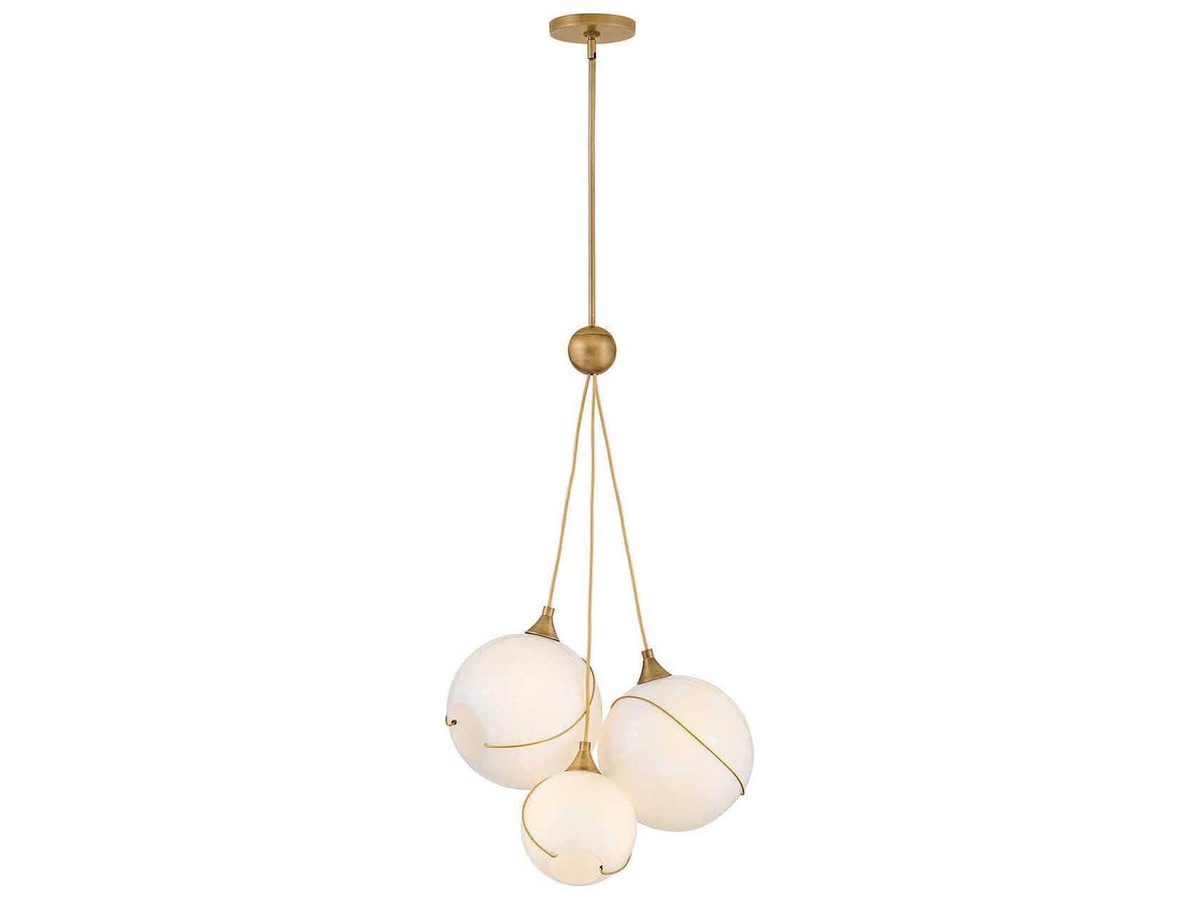 Hinkley Skye 3-Light Heritage Brass Globe Pendant