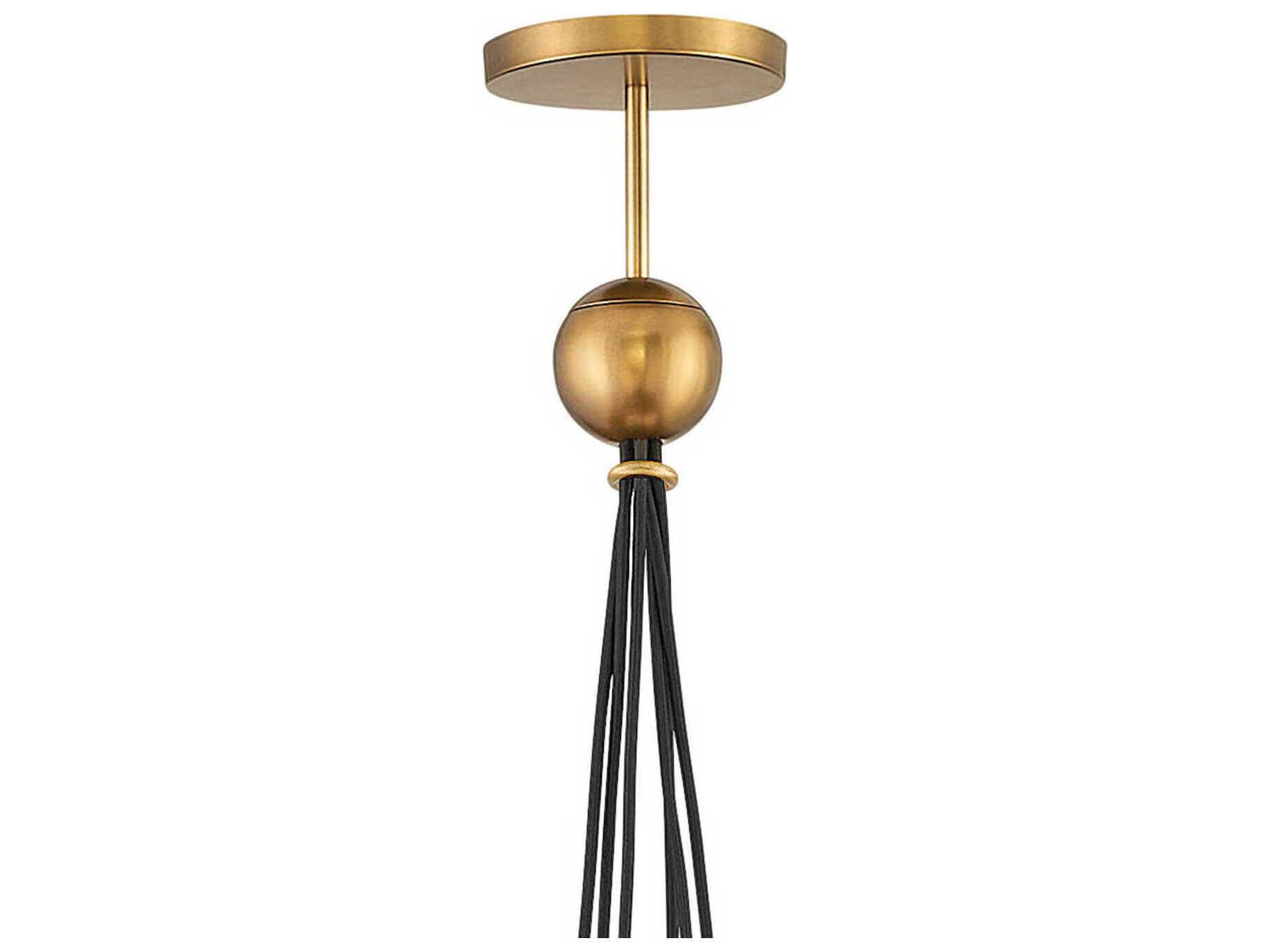 Hinkley Lisa Mcdennon 6-Light Heritage Brass Clear Glass Globe Pendant