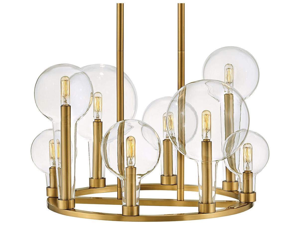 Hinkley Alchemy 8-Light Lacquered Brass Glass Globe Chandelier